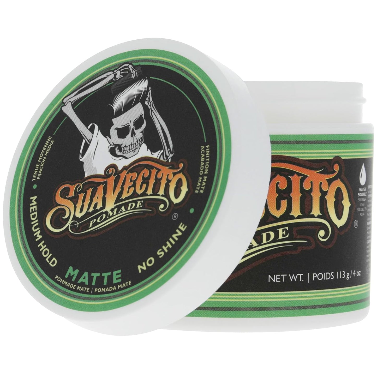 Suavecito Pomade - Matte Hair Paste For Men | Medium Hold, Shine-Free, 4 oz, 2 Pack