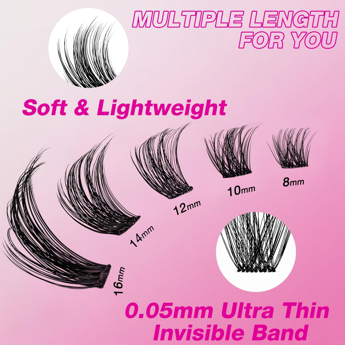 VEYESBEAUTY Siren Lash Clusters Newbie's Five-Second Series Eyelash 8-16mm
