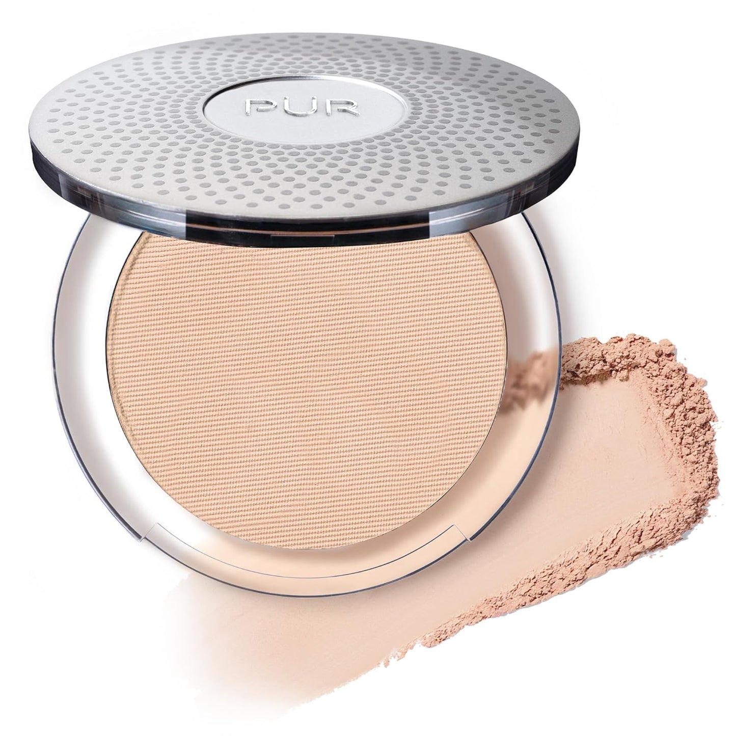 PÜR MINERALS 4-in-1 Pressed Mineral Makeup Powder Foundation with SPF 15 | Buildable Medium to Full Coverage Compact