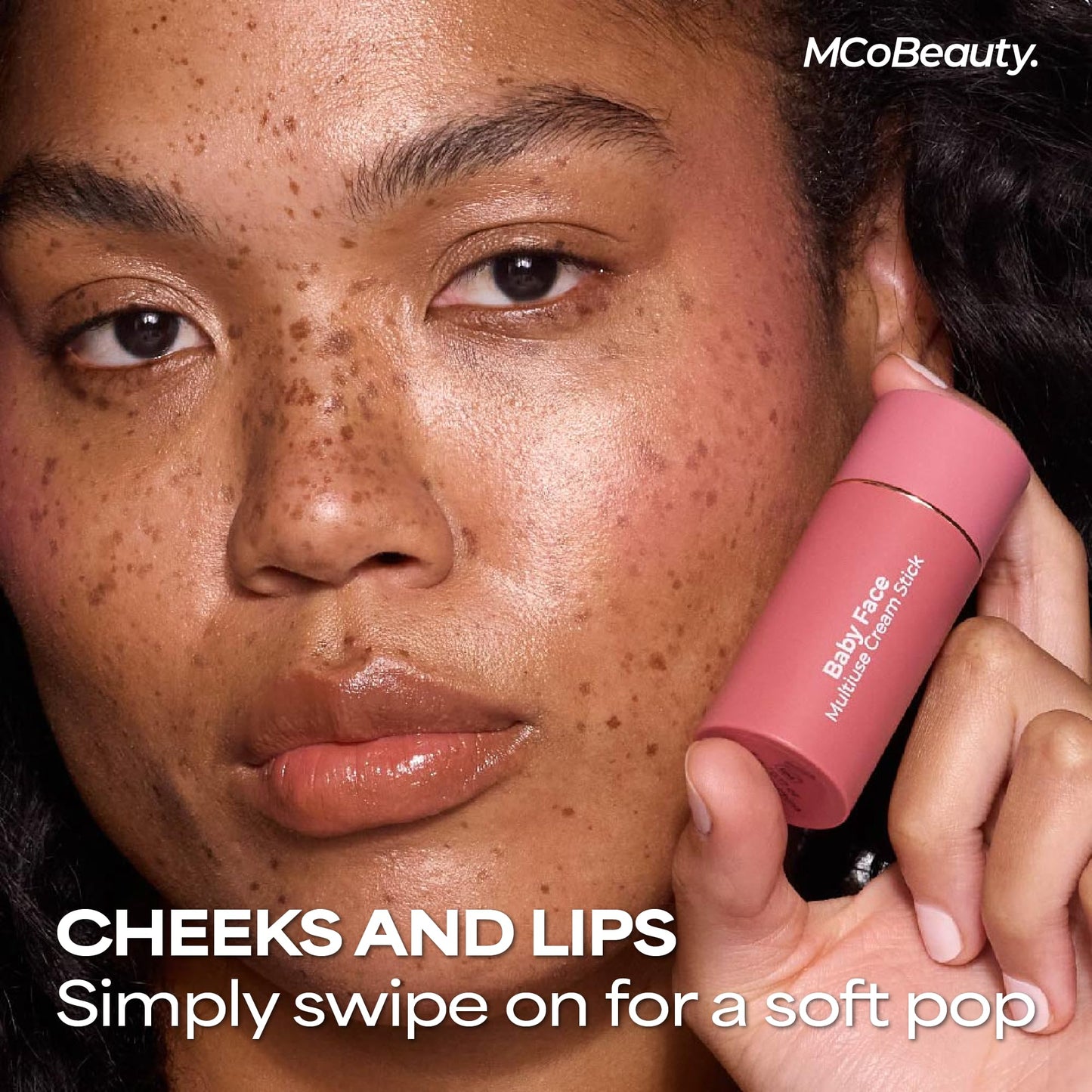 Baby Face Cream Blush Stick - Lucy - Deep Rose Multiuse Buildable Lip and Cheek Color Balm for a Radiant Dewy Glow - Face Makeup with Jojoba Seed Oil Coconut Oil - Vegan & Cruelty Free
