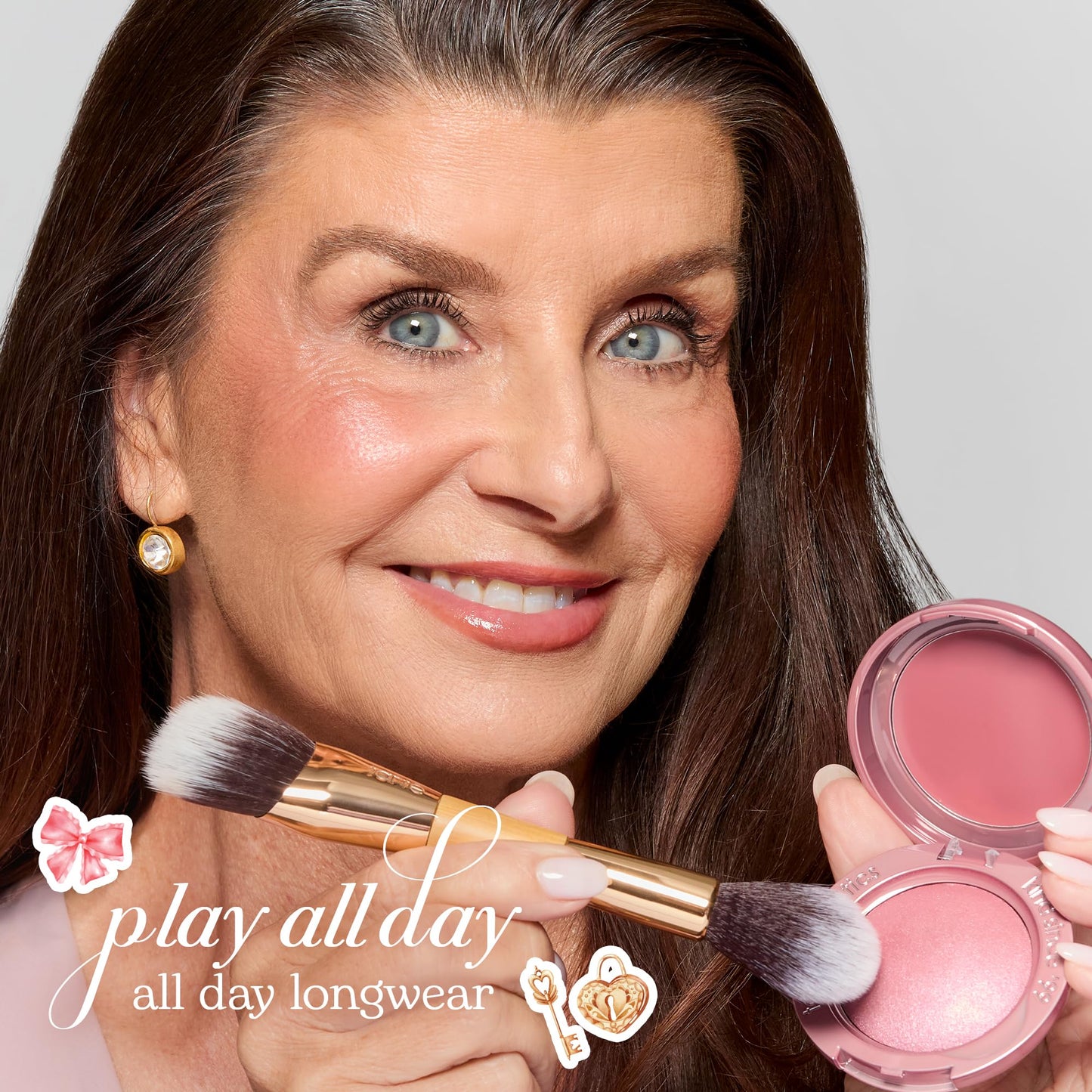 tarte macaron blush & glow duo - Multi-Use Longwear Makeup with Peptides, Cream & Powder Blush Duo with Blend Bar for a Buildable Bright Lifted Look, Vegan & Cruelty-Free, full size, pink champagne