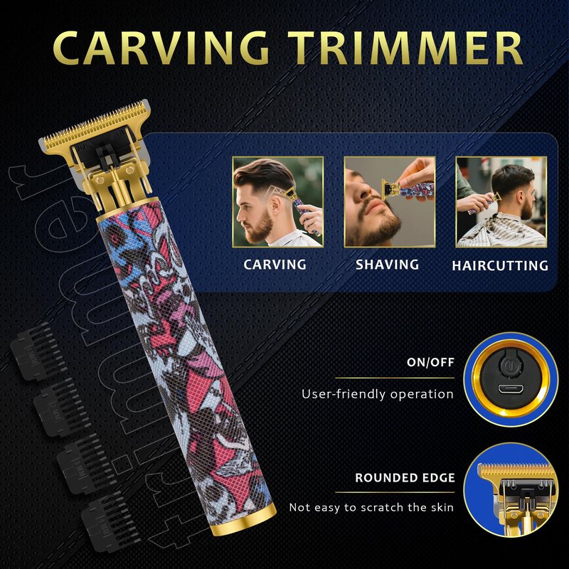 LQT Hair Clippers for Men, Electric Beard Trimmer Nose and Ear Hair Trimmer Rechargeable Cordless Clippers for Men with Comb, Wrap, Bag, to Son Husband Father Men's Gifts