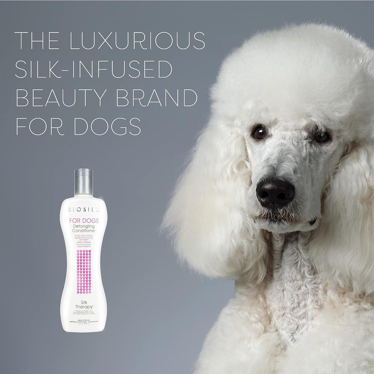 BioSilk Dog Detangling Conditioner - Silk Therapy for Smooth Coats | 12 Fl Oz