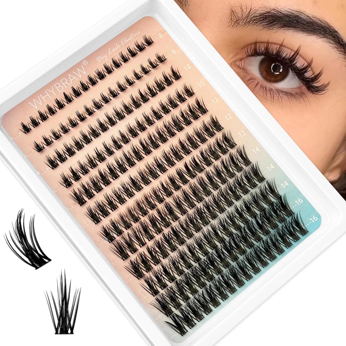 Manga Cluster Eyelash Extensions - Spiky C-Curl Wispy Lashes | 8-18MM, 140pcs, Ultra-Thin Band