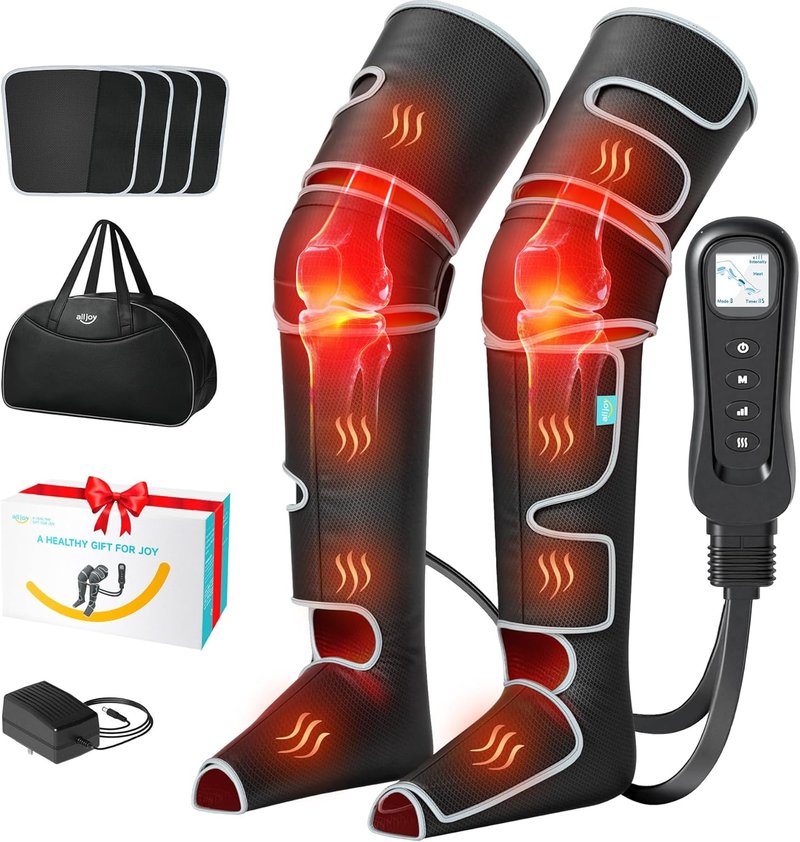Leg Massager for Circulation & Pain Relief - Heat & Compression | 5 Modes, 4 Intensities, 2 Heat Settings