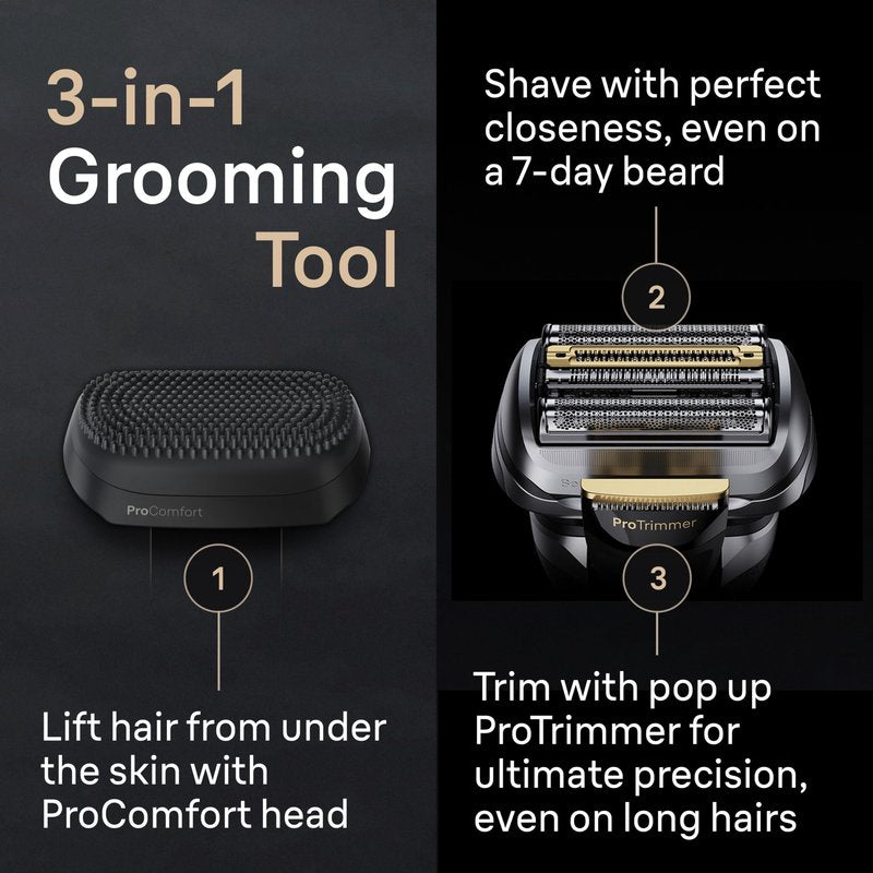 Braun Series 9 PRO+ Electric Shaver, Shaving Kit with 5 Pro Shave Elements and ProComfort Head, SmartCare Center