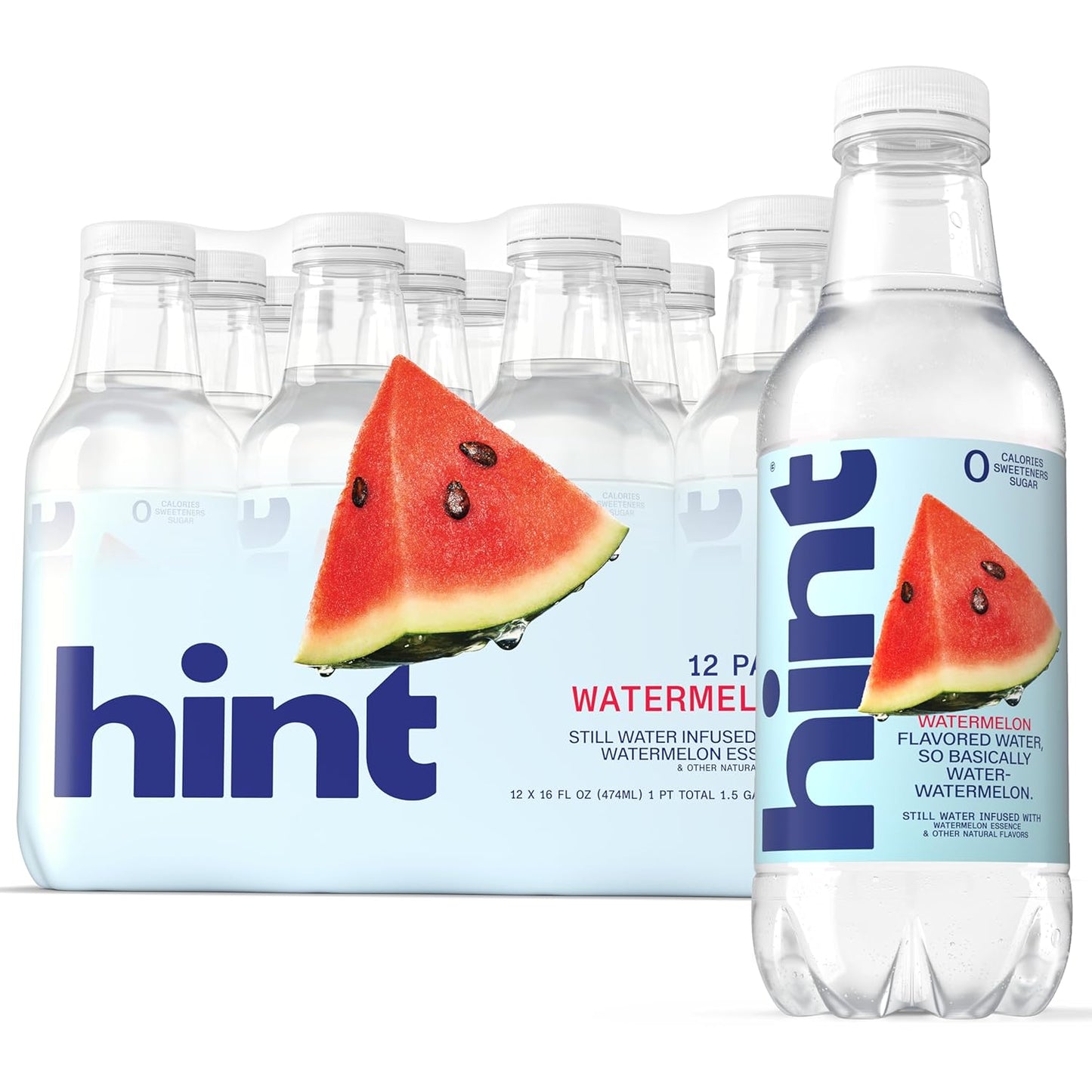 Hint Infused Bottled Water Variety Pack - Sugar-Free, Zero Calorie Natural Flavors | 16 Fl Oz (Pack of 12)