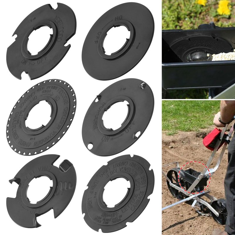 EZYPAK 6 Pack 60009 Optional Se-ed Plate Set Compatible with Earthway 1001-B Garden Seeder, Works for Sweet Corn, Radish, Leek, Asparagus, Spinach, Carrot, Beans, Peas, Beets and More