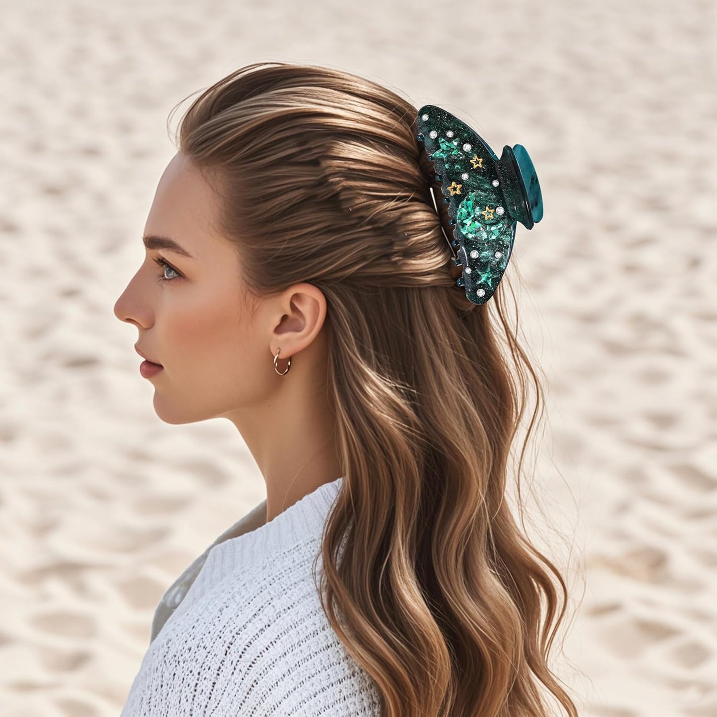 Sea Animal Hair Claw Clips - Stylish Starfish & Seashell Design | Large Beach Hair Accessories for Women & Girls