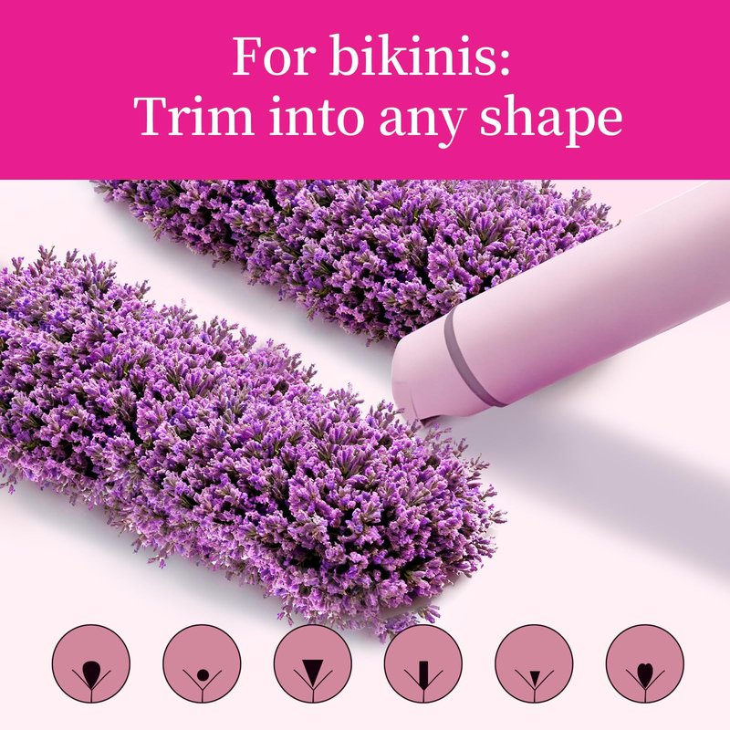 2-in-1 Bikini Trimmer for Women - Painless Electric Razors,Cordless Body Shaver for Trip,Replaceable Lady Facial Razor, IPX7 Waterproof&Easy Cleaning,USB Charge Dock Pink