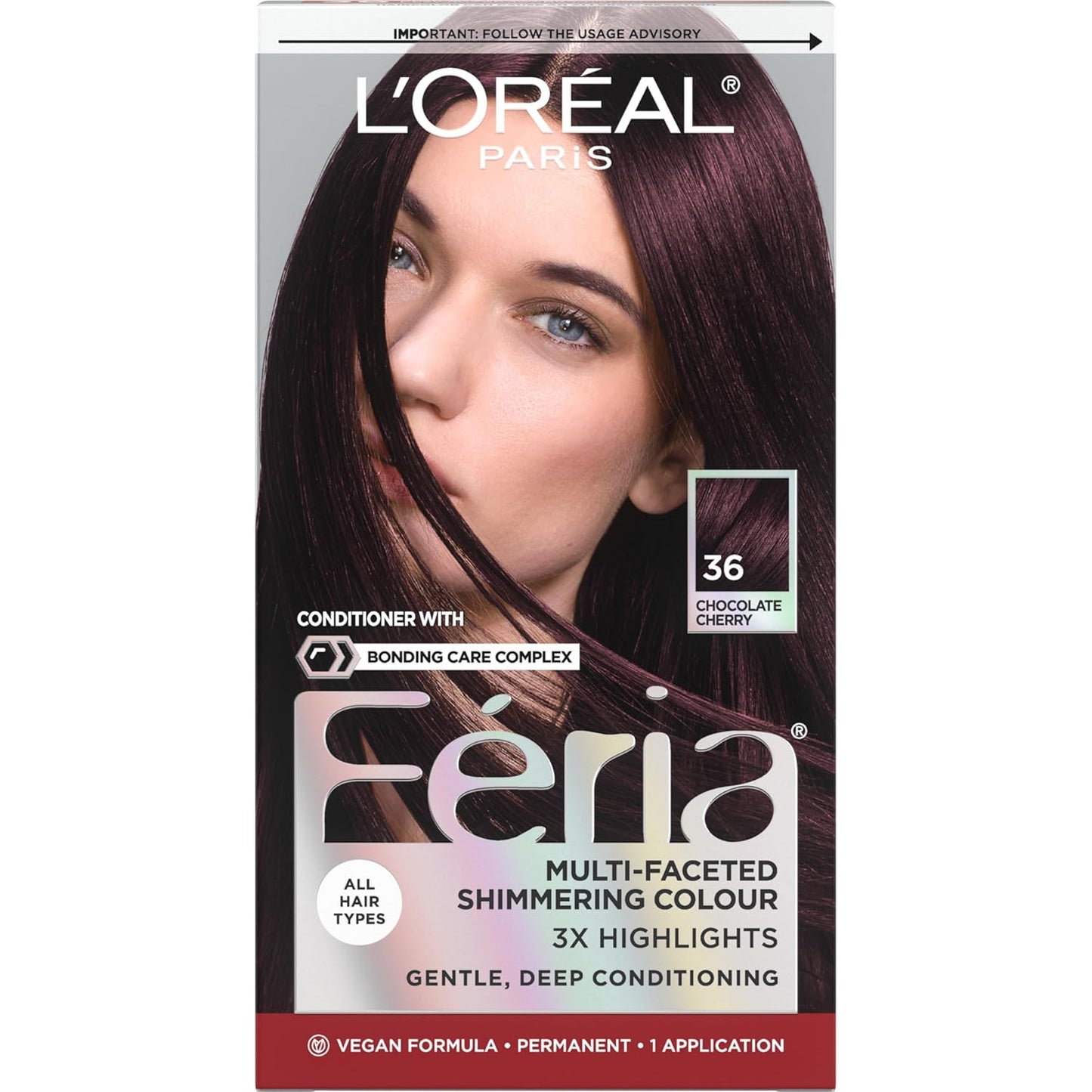 L’Oreal Paris Feria Hair Color - High Intensity Jet Black Dye for 3X Highlights | 1 Kit