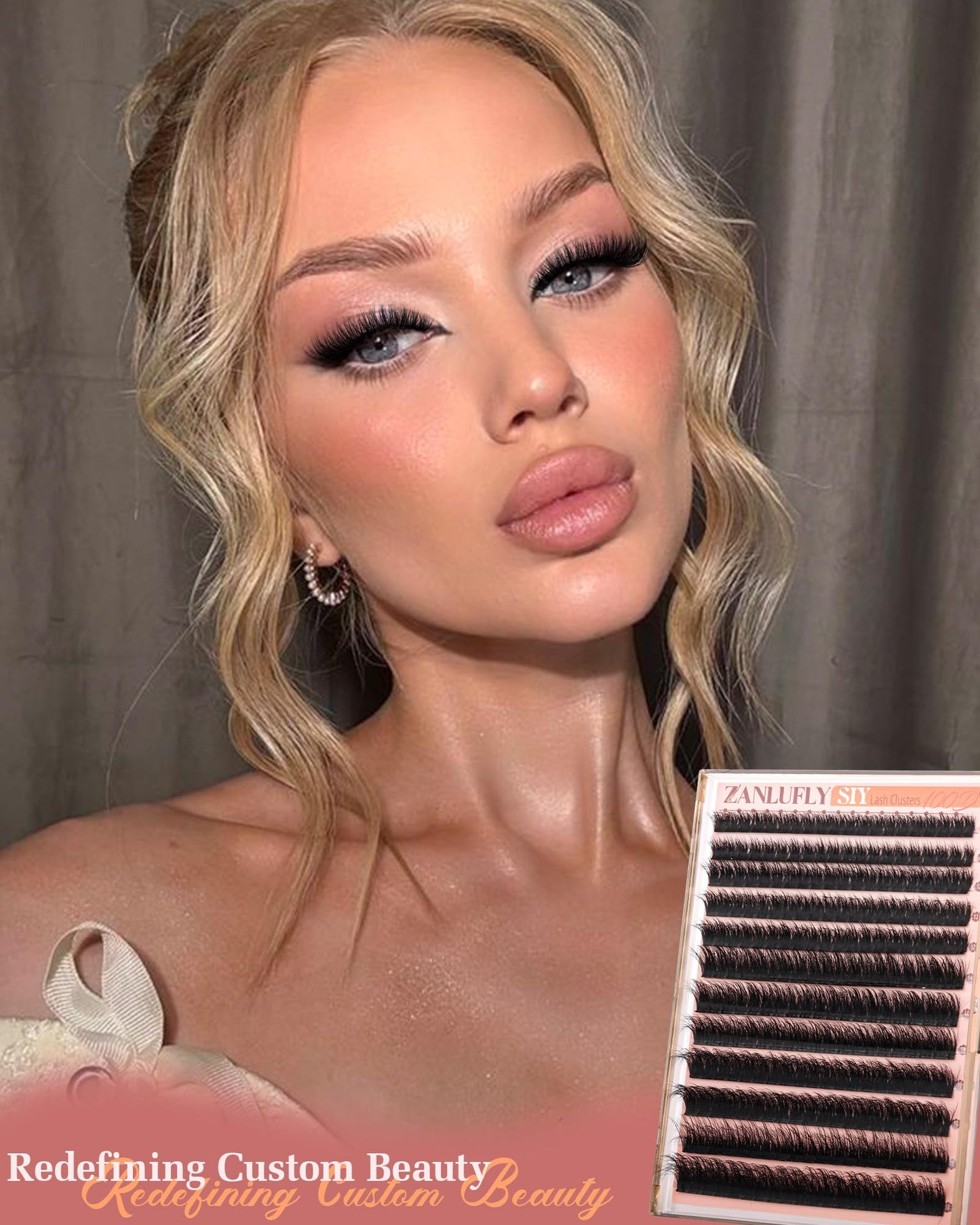 Lash Clusters Fluffy Cluster Eyelash Extensions 100D Eyelash Clusters Thick Volume Lash Extension Faux Mink Eyelashes SIY Individual Lashes DIY at Home by ZANLUFLY