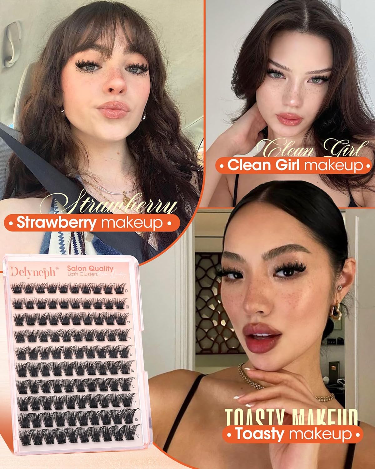 Fluffy Eyelash Clusters - Natural Wispy Manga Lash Extensions | DIY CD Curl 10-16mm Individual Lashes