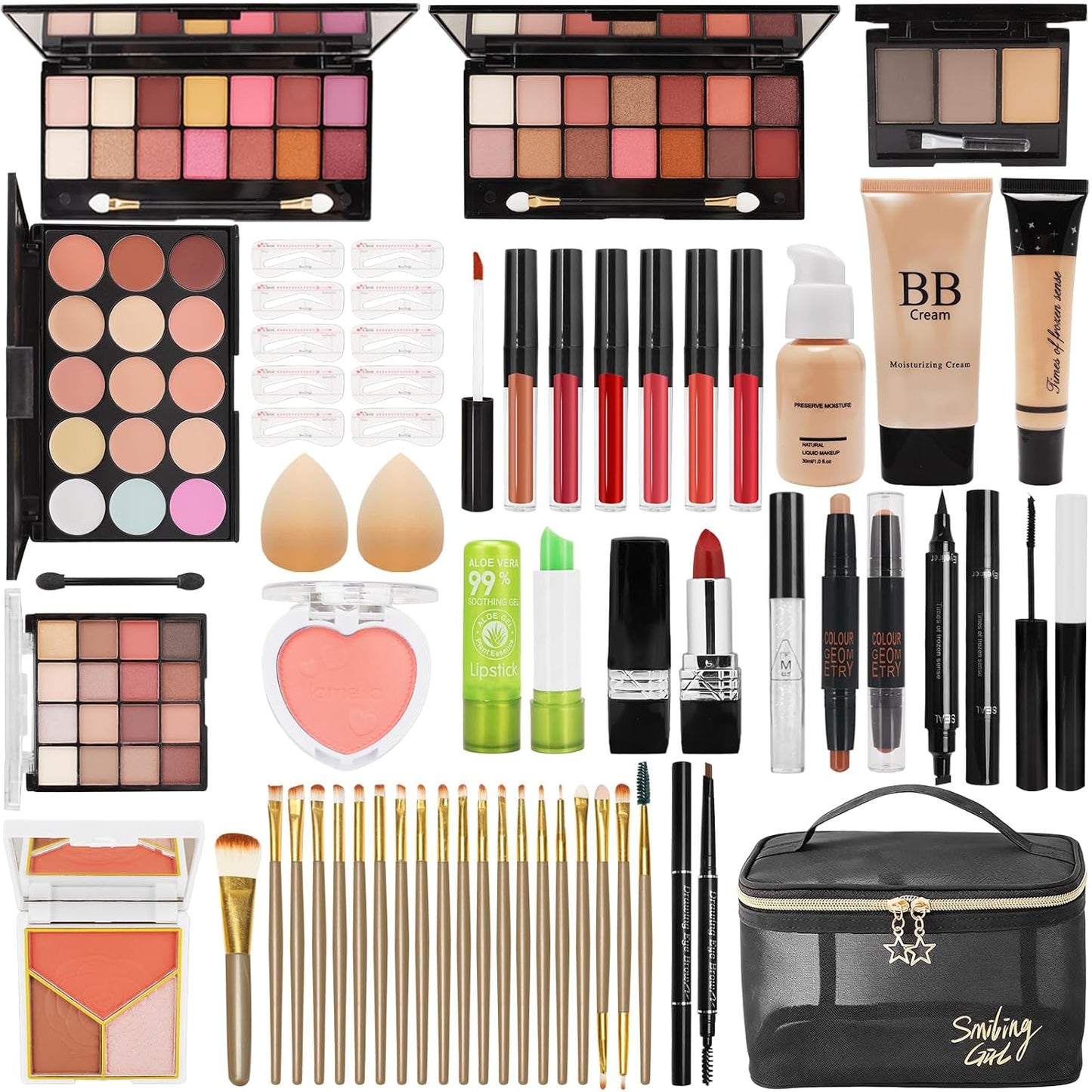 Makeup Kit for Teens | Essential Gift Set with Foundation, Eyeshadow, Lipstick & Brushes - Perfect for Beginners