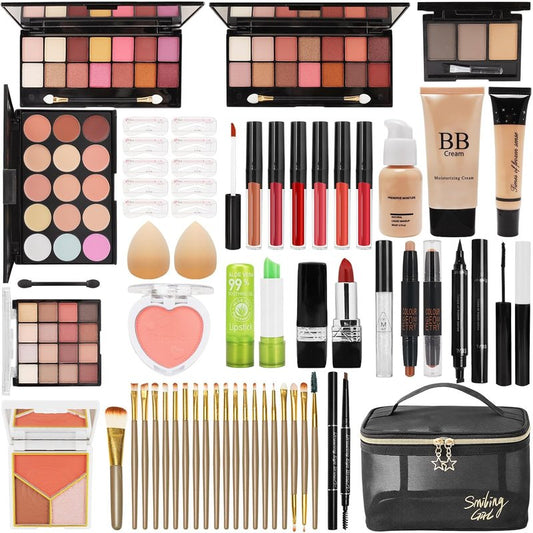 Makeup Kit for Teens | Essential Gift Set with Foundation, Eyeshadow, Lipstick & Brushes - Perfect for Beginners