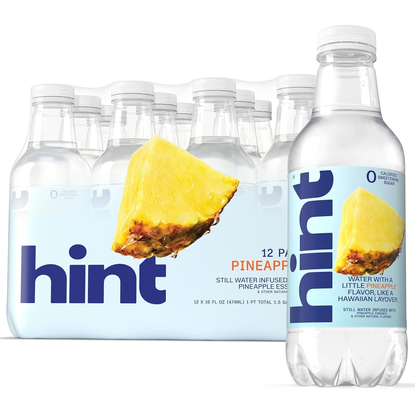 Hint Infused Bottled Water Variety Pack - Sugar-Free, Zero Calorie Natural Flavors | 16 Fl Oz (Pack of 12)