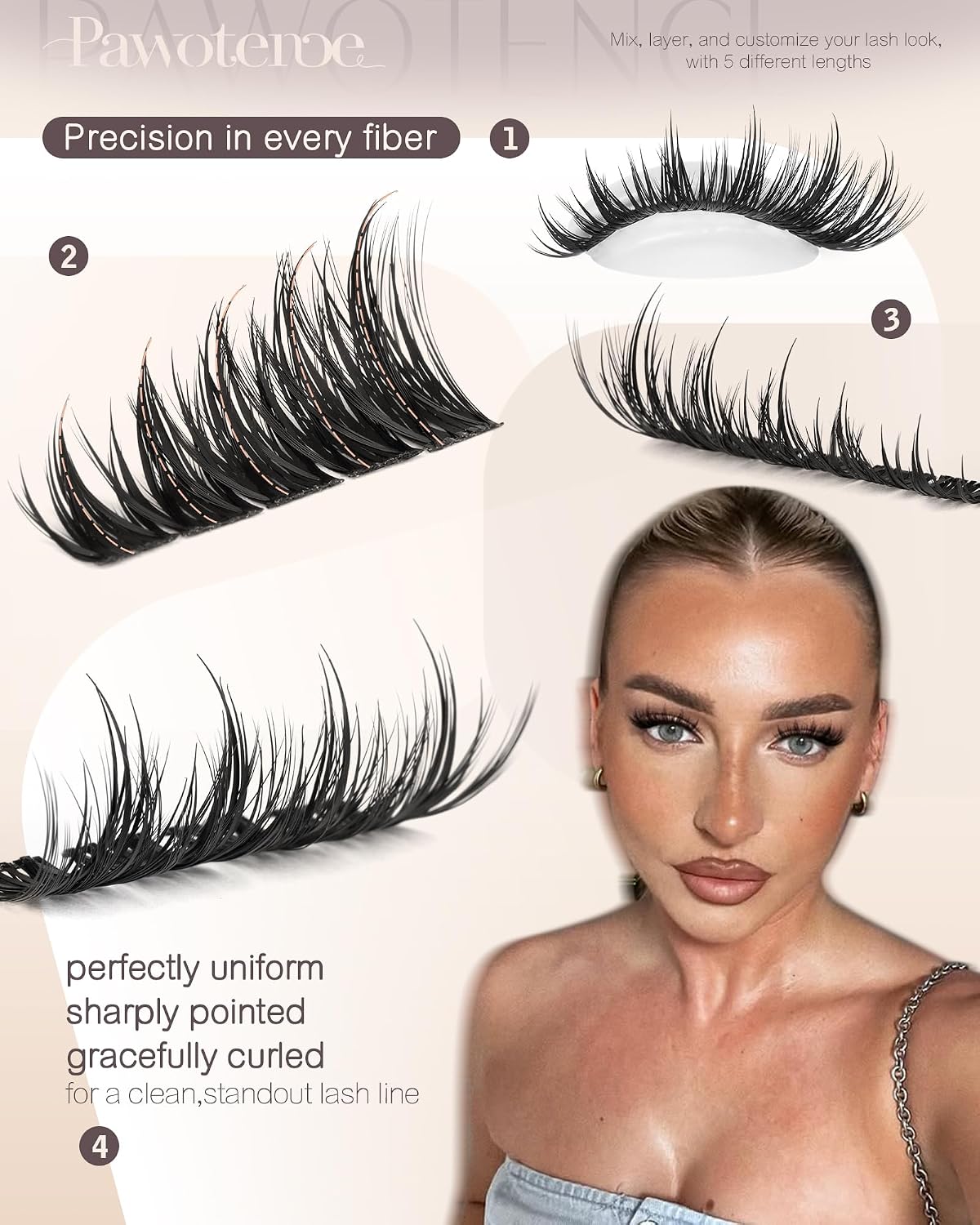 Manga Lash Clusters - 10-18mm Individual Eyelash Extensions | 144pcs Anime False Lashes for DIY Application
