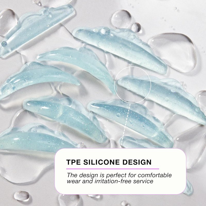 Eyelash Perm Pads - Curacoro Lash Lift Shields, 10 Pcs in 5 Sizes | Reusable Silicone Curling Tools