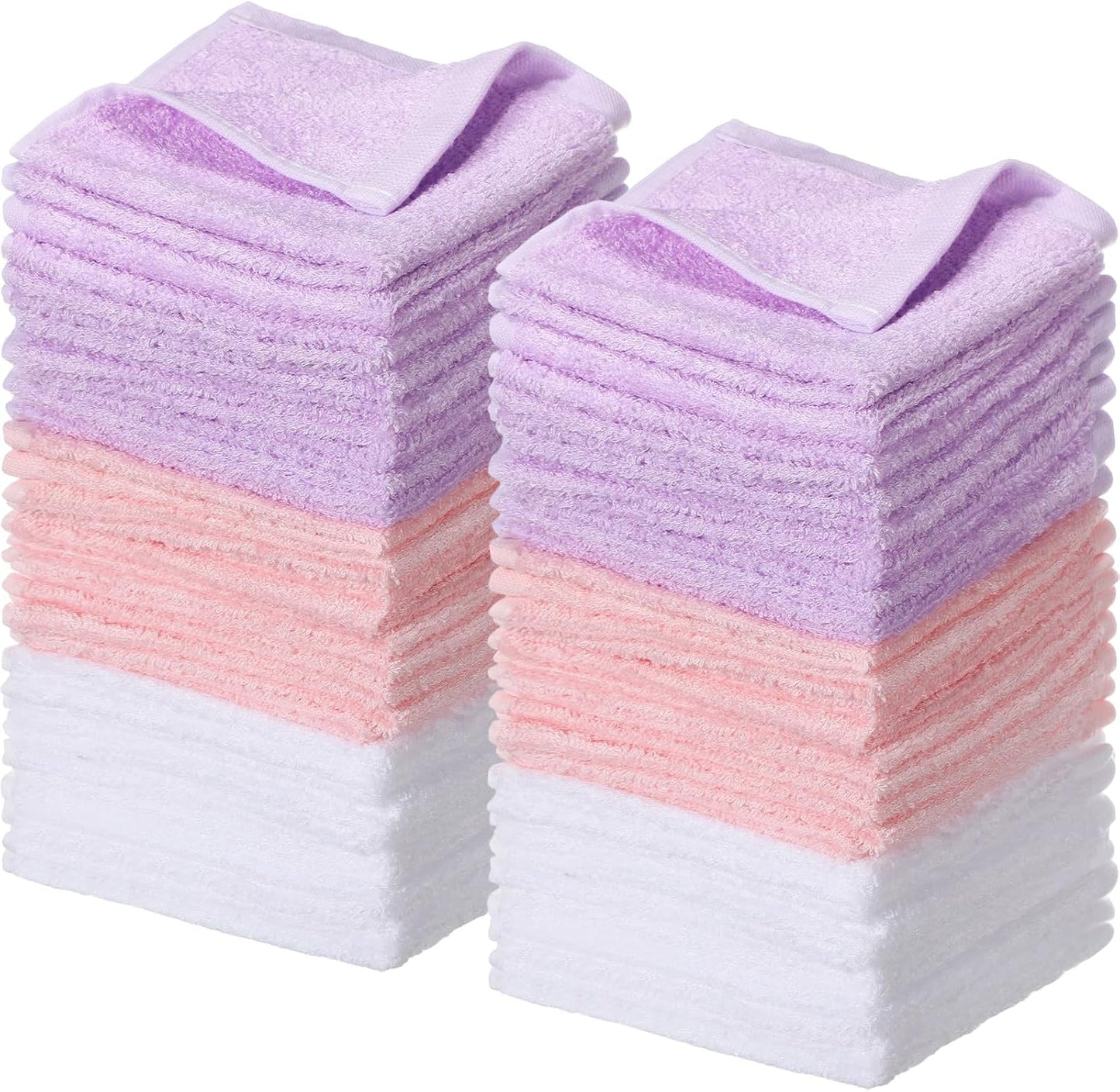 40 Pcs Cotton Wash Cloths - Soft Quick-Drying Bath Towels for Women | White, 10 x 10 Inch