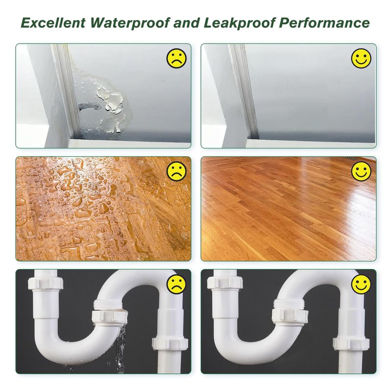Nynelly 300g Invisible Waterproof Agent Anti-Leakage Agent, Sealer Mighty Paste, Transparent Waterproof Glue Insulating Sealant Polyurethane Coating for Home Bathroom Roof