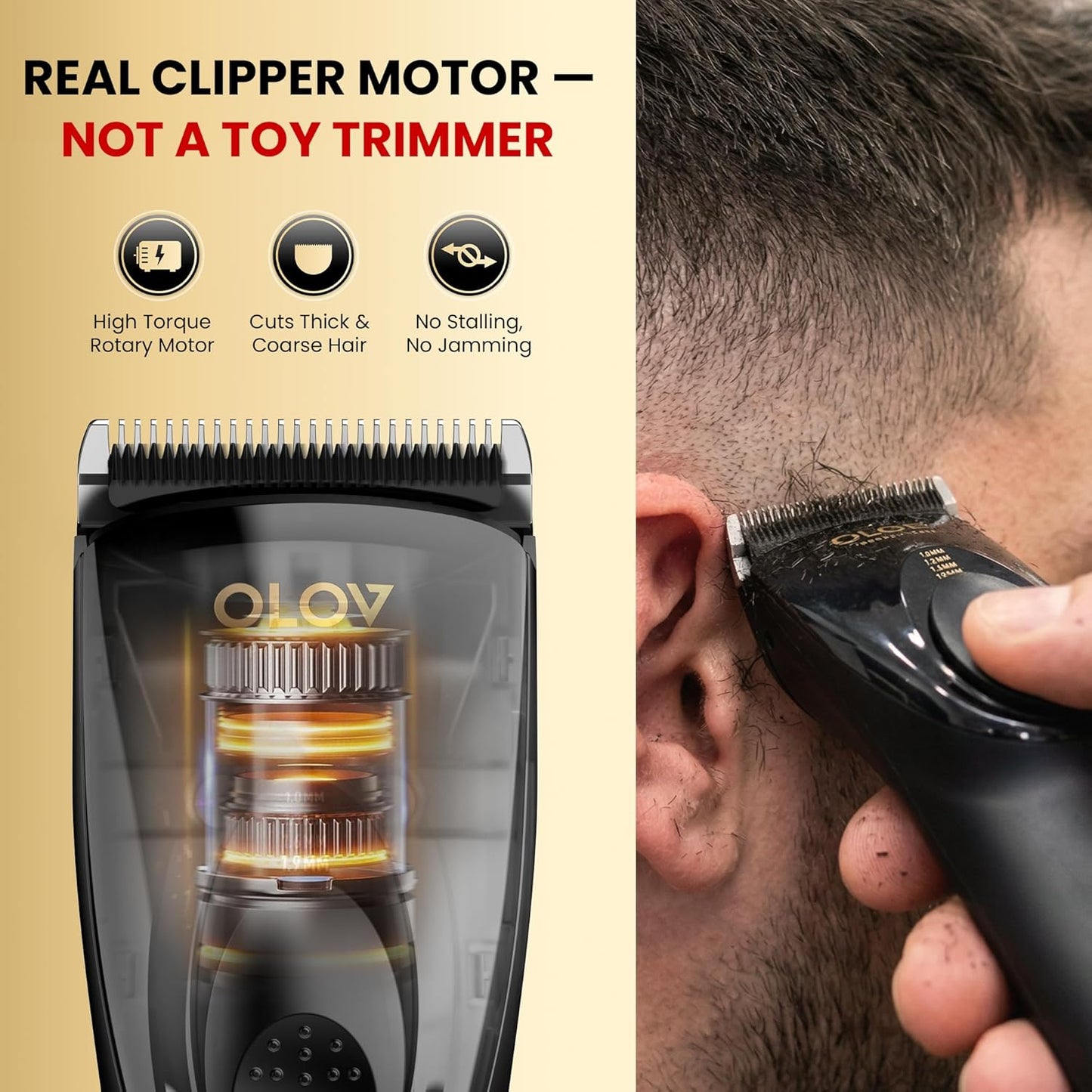 Cordless Hair Clippers for Men - Adjustable 4 Length Settings, 2-Speed, Rechargeable Ceramic Blade | Black