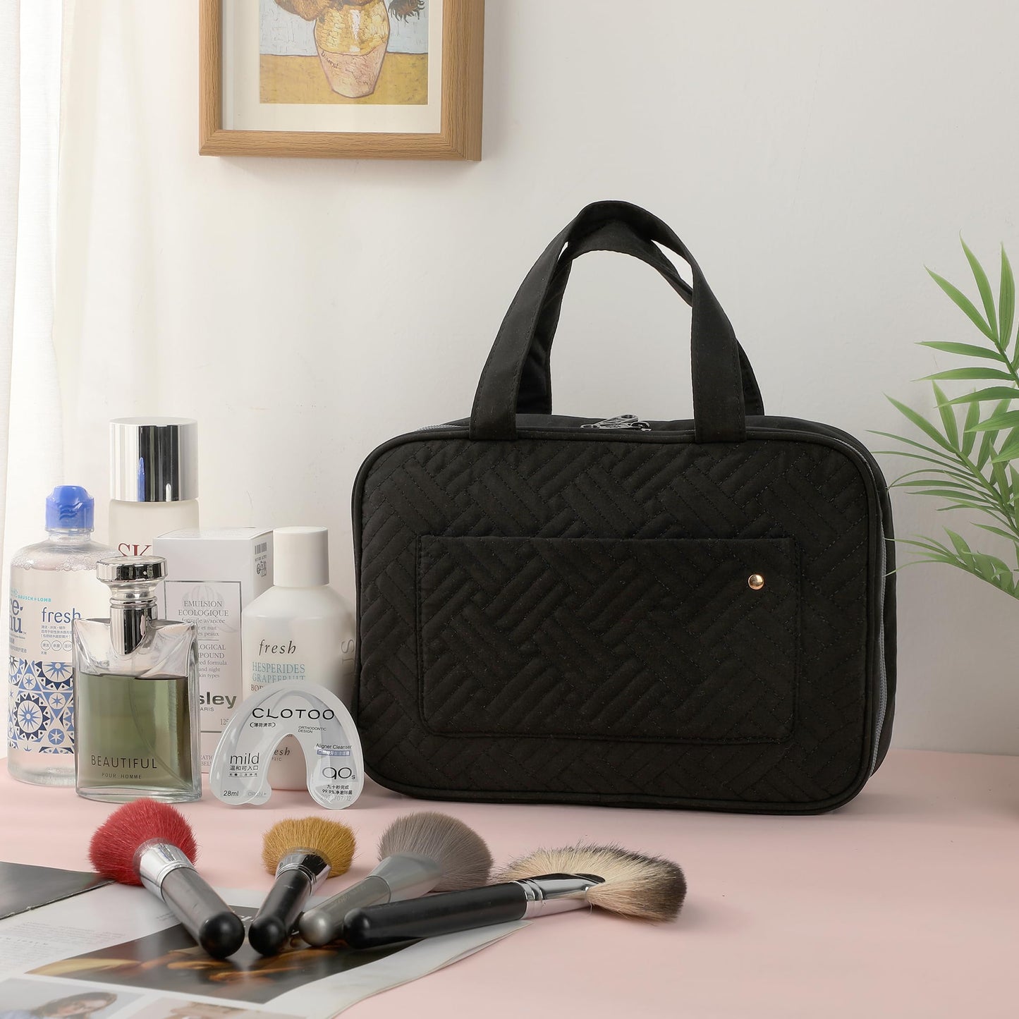 Ms. Pen- Travel Toiletry Bag Organizers, Black