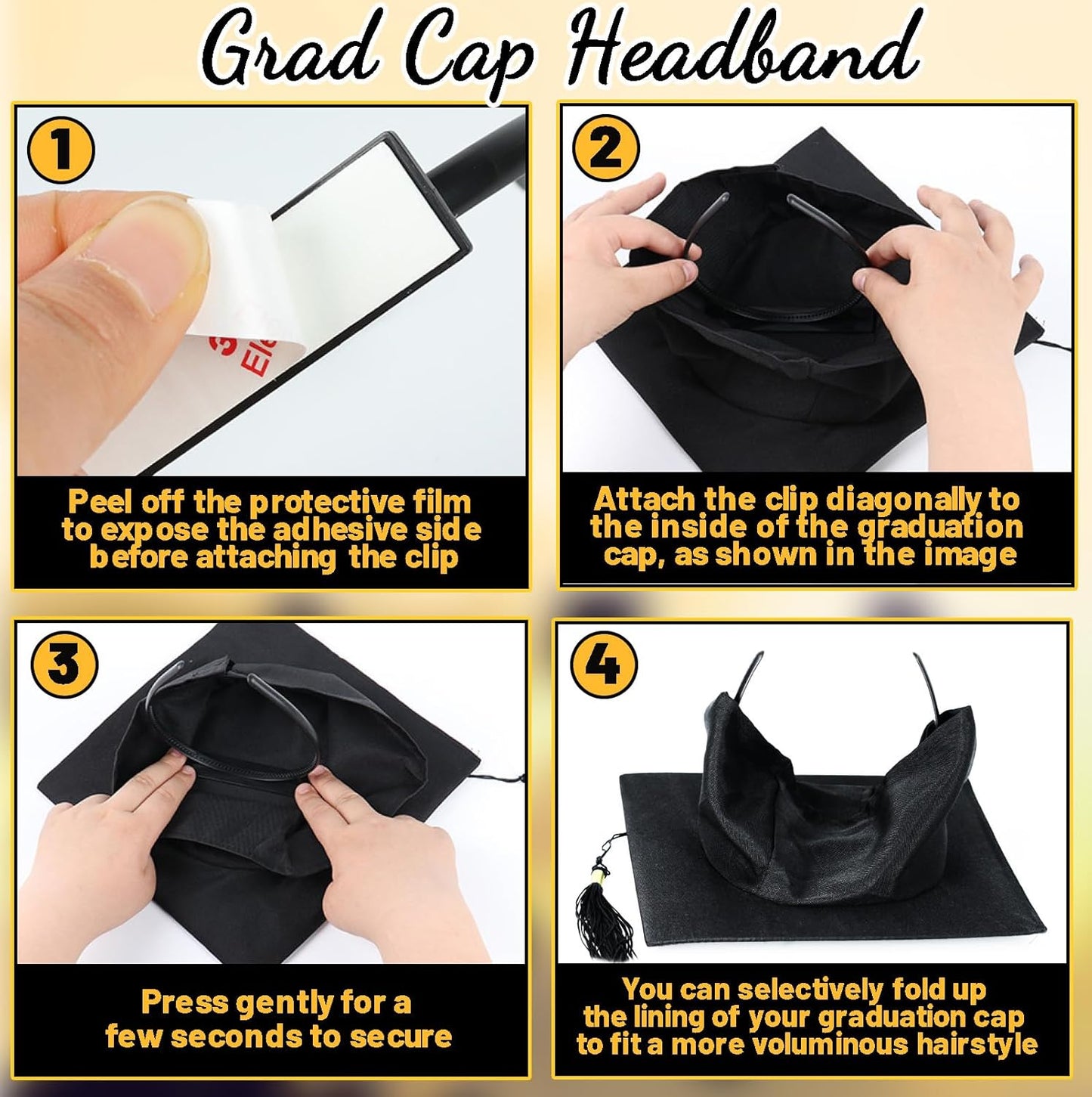 Graduation Cap Headband Holder - Securely Keeps Caps in Place | Perfect for Graduates & Students