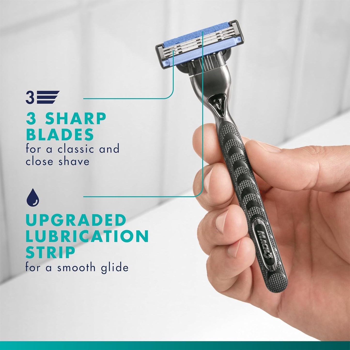 Gillette Mach3 Razor Blades - 3-Blade Refills for Men | 15 Count Pack