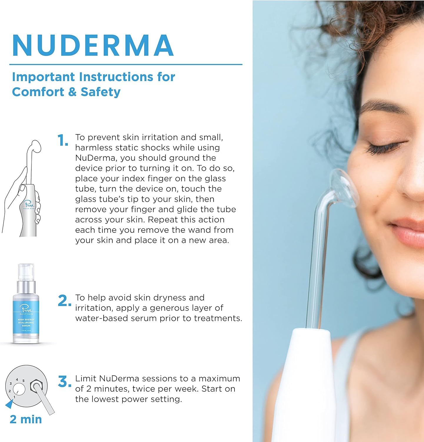 NuDerma Professional Skin Therapy Wand - Portable Skin Treatment Device with 6 Neon & Argon Wands | Firm, Clear, and Tighten Skin