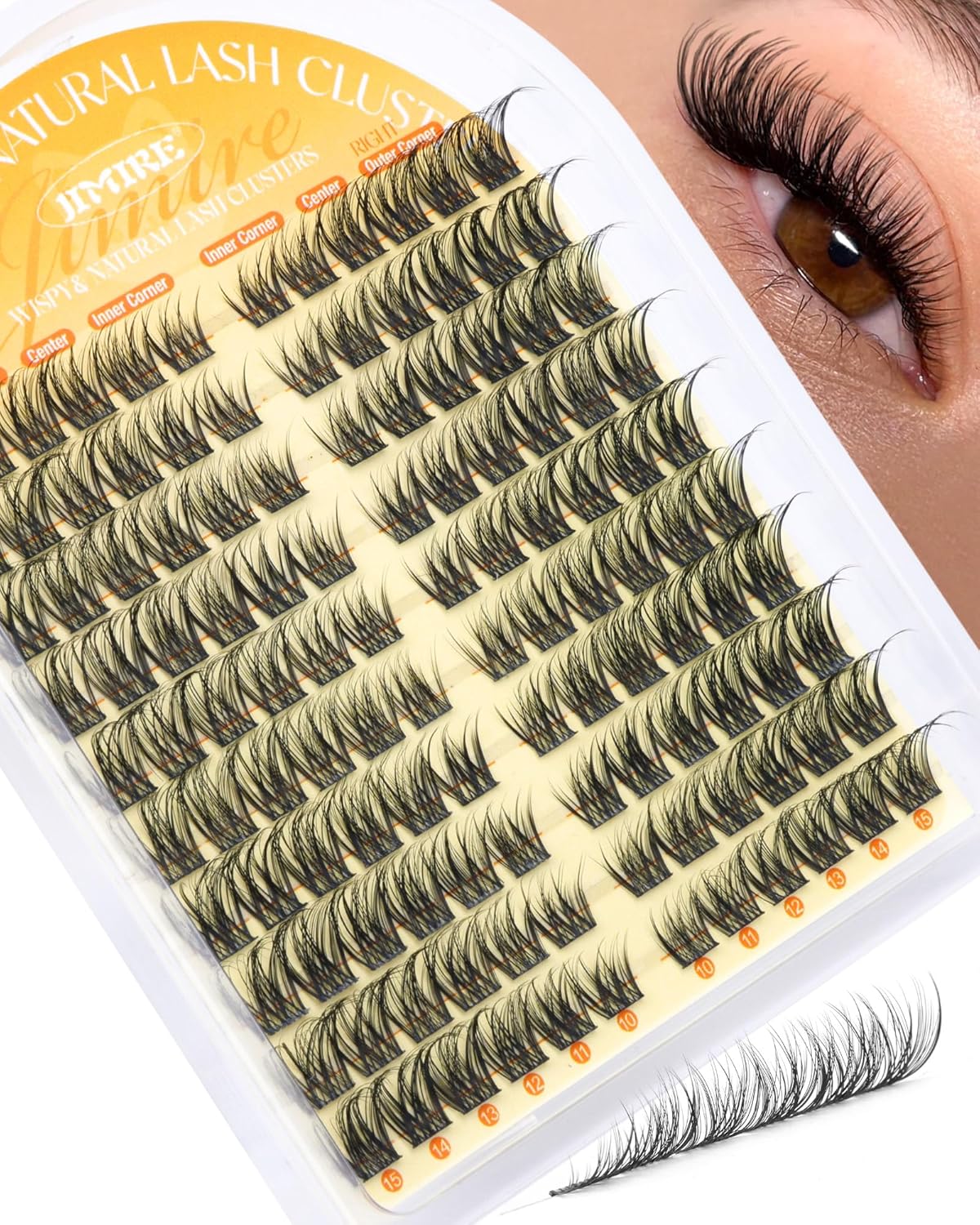Manga Eyelash Clusters - Natural C Curly 10-14MM Wispy Individual Lashes | 110Pcs DIY Extensions