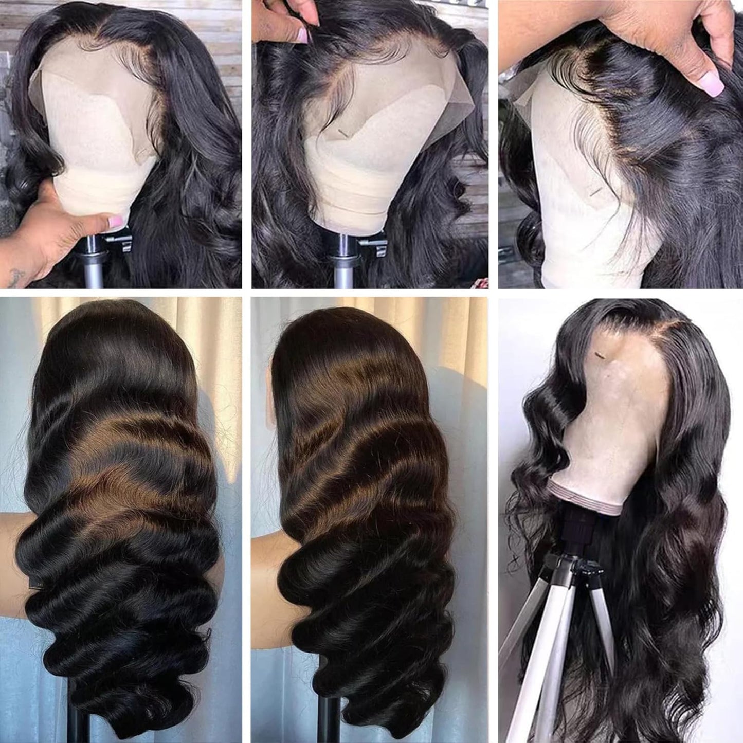 Qiikota 30 Inch Body Wave Human Hair Wig 13x6 Lace Front Wig 200% Density Natural Looking Long Wavy Transparent Lace Wigs For Women for Daily, Work, Party, Wedding, Cosplay