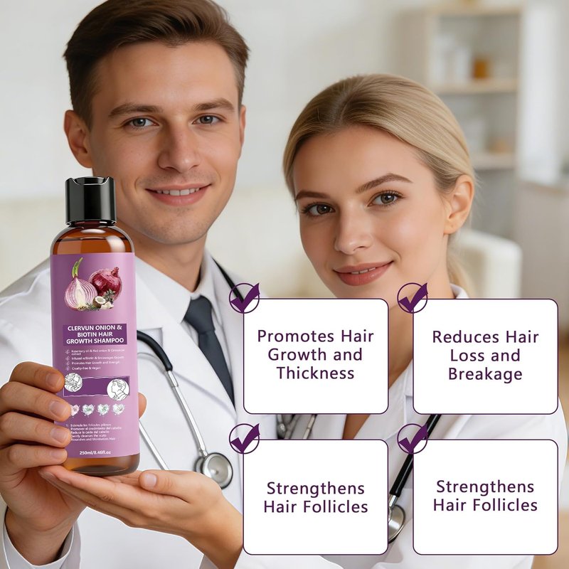 Onion Shampoo for Hair Growth - Biotin & Rosemary Oil for Thicker, Stronger Hair | Anti-Hair Loss Formula
