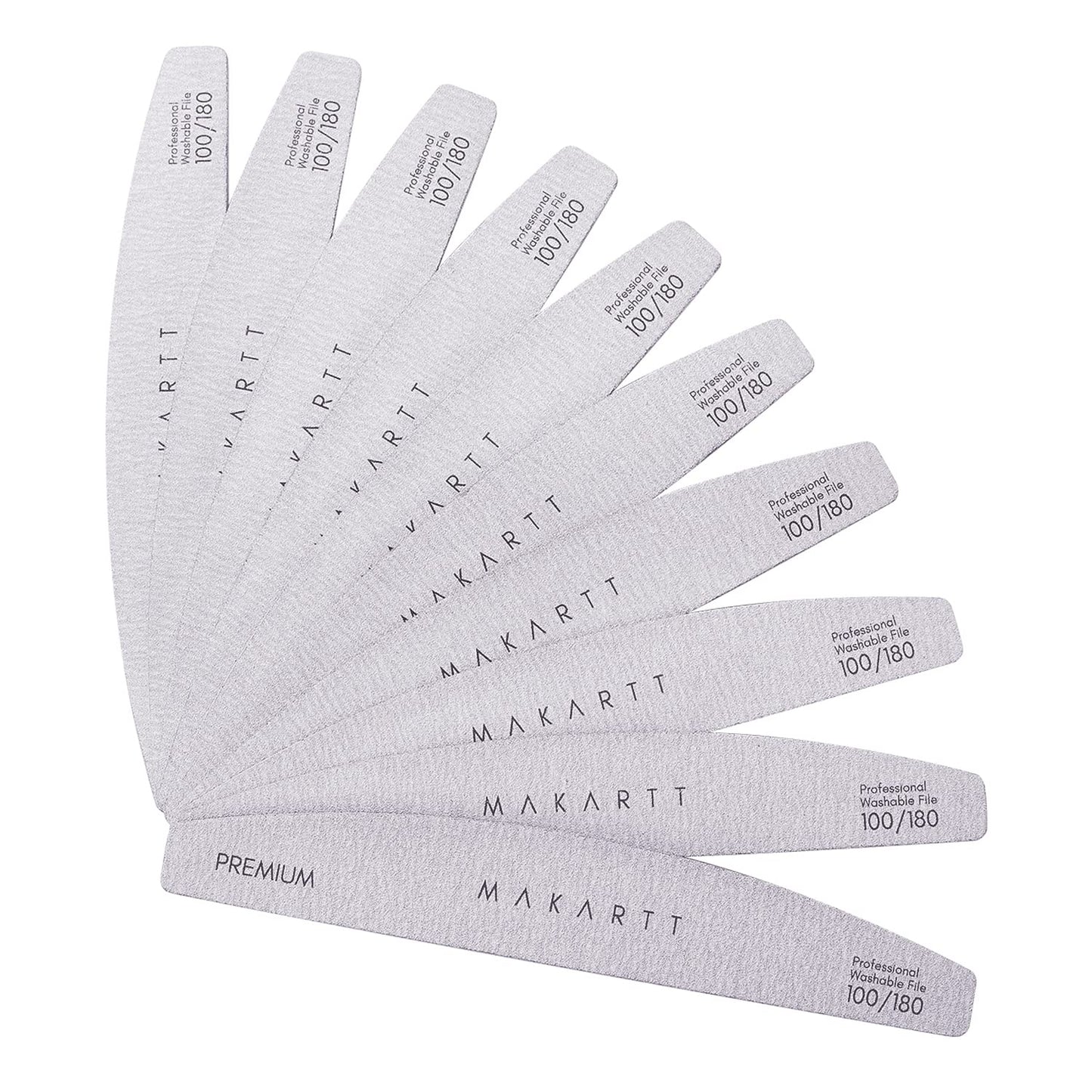 Makartt Nail Files - 180/240 Grit Emery Boards for Natural Nails | 10pcs Dual-Sided Manicure Set for Salon & Home Use