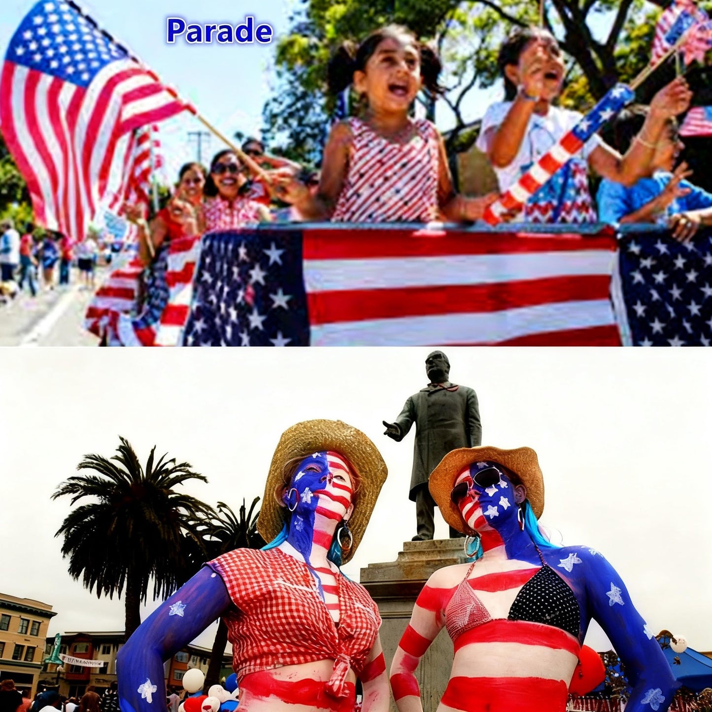 Go Ho Red White and Blue Face Body Paint(7.1 oz) for Independence Day,4th of July Accessories,Cream Water Based Patriotic USA Flag Face Paint for Sport Game 250 Anniversary USA Makeup