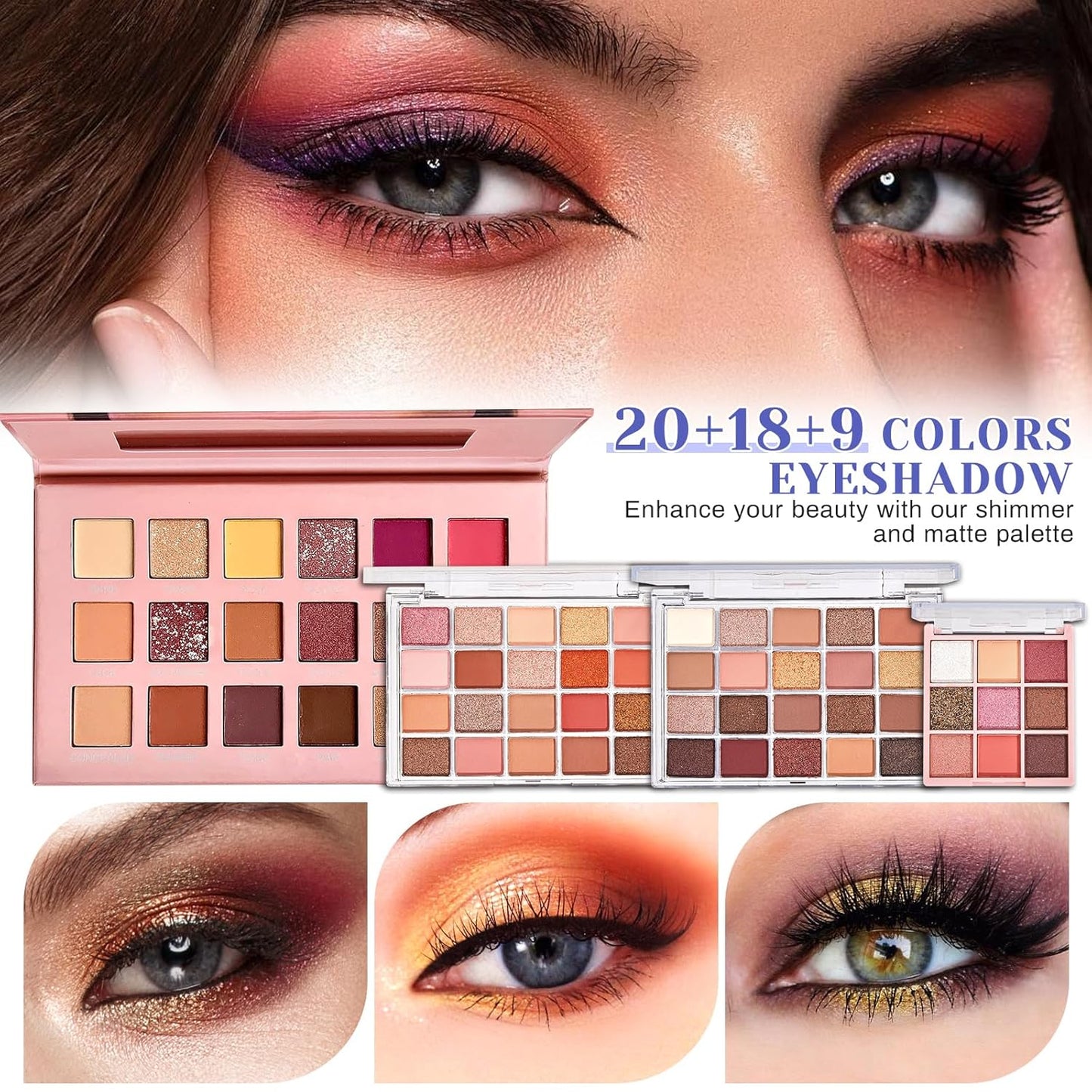 All-in-One Makeup Kit for Women | Full Set with Foundation, Eyeshadow, Blush & Brushes