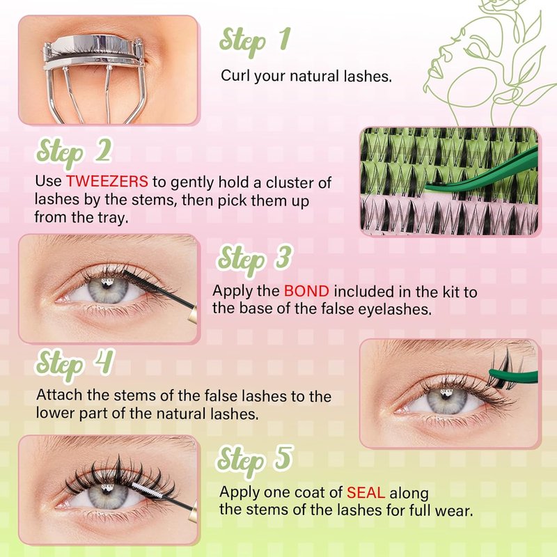 Fairy Lash Clusters - 144 Pcs D Curl Manga Eyelash Extensions | Wispy, Natural Look, Waterproof DIY