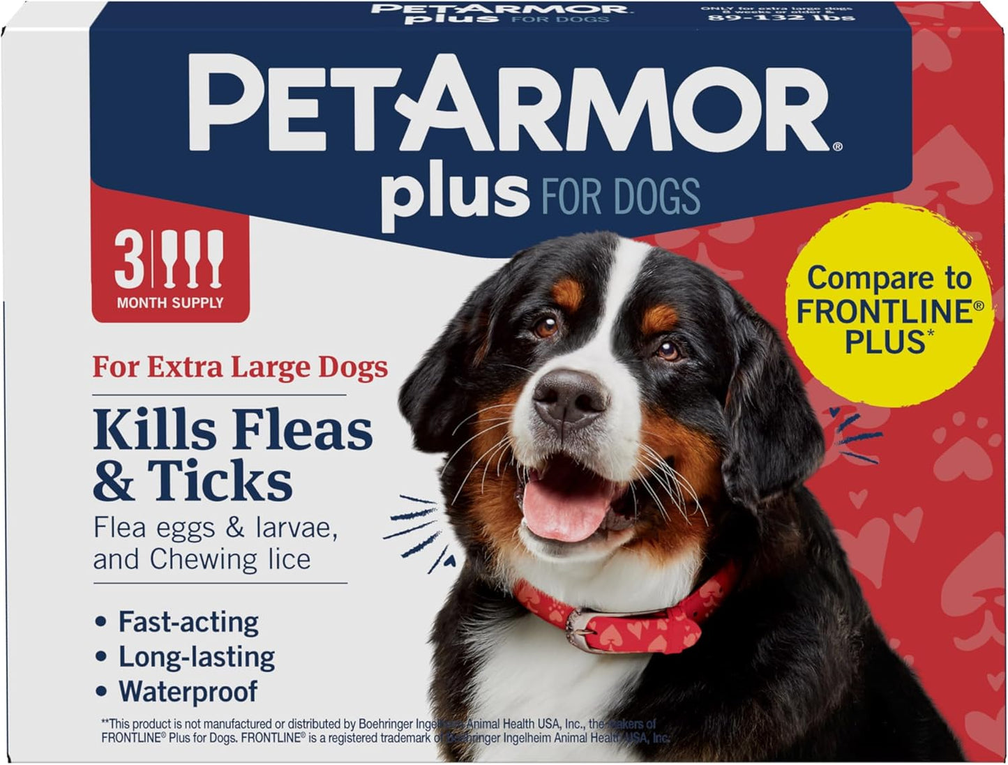 PetArmor Plus Flea and Tick Prevention for Dogs - Fast-Acting Waterproof Treatment | 3 Doses for Small Dogs (5-22 lbs)