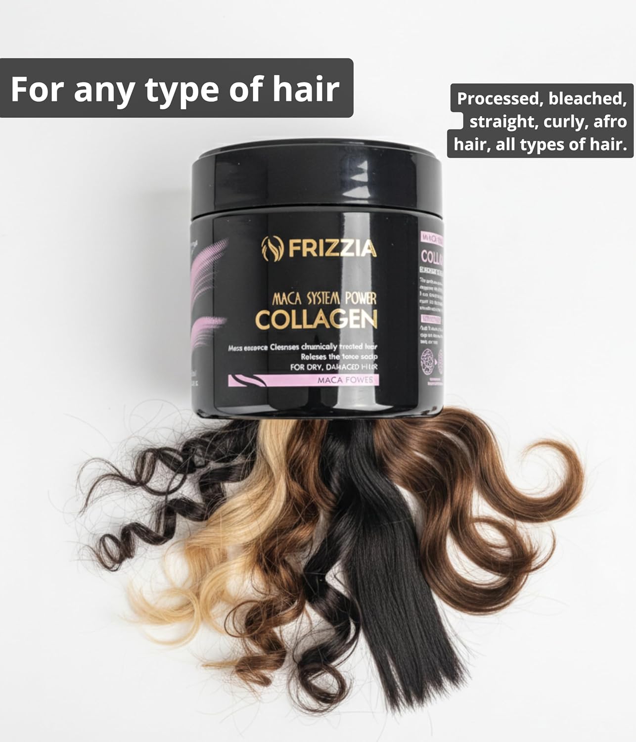 Collagen Hair Mask - Argan Oil & Maca for Hydration | Anti-Frizz Treatment for Dry, Damaged Hair - 500 ml