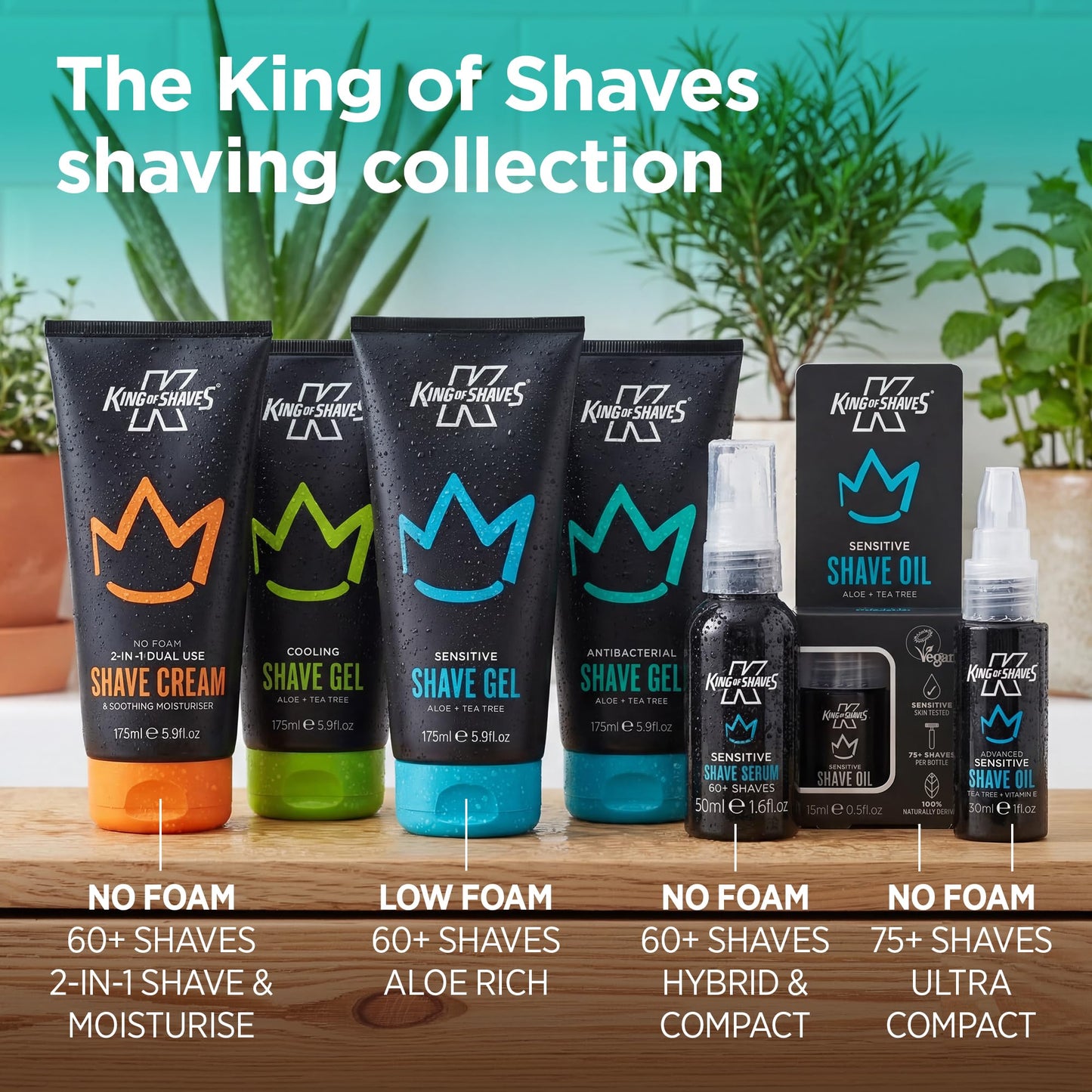 King of Shaves Antibacterial Shave Gel 175ml/5.9fl oz QUAD PACK
