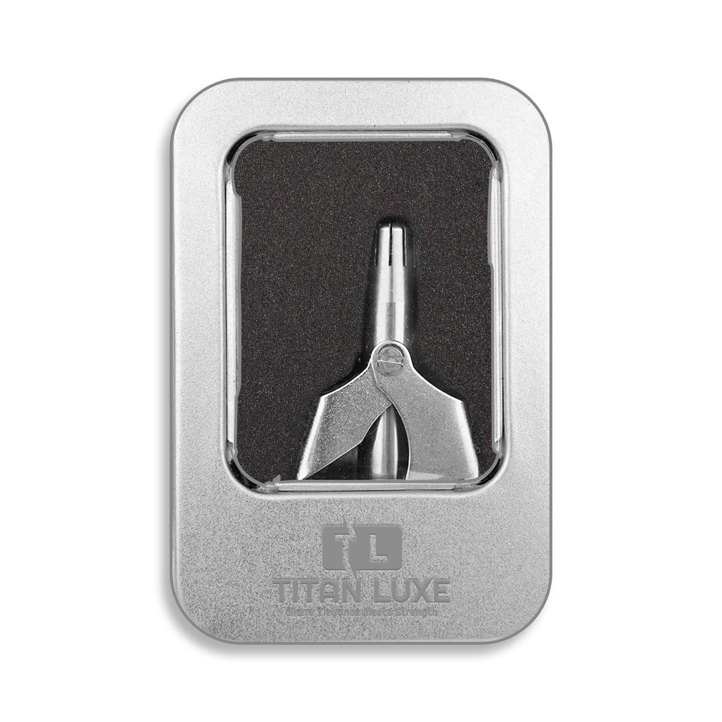 Titan Luxe Stainless Steel Hair Trimmer for Men and Women | Manual Nose and Ear Hair Trimmer | Nose Clippers, 360° Rotating Hair Trimmers | Washable Nose Hair Remover