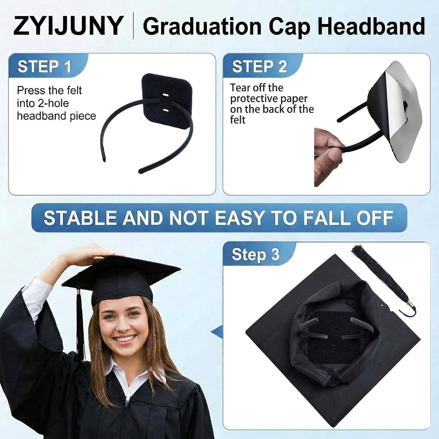 Graduation Cap Headband - Anti-Slip Holder for Decorations | Perfect Gift for Graduates