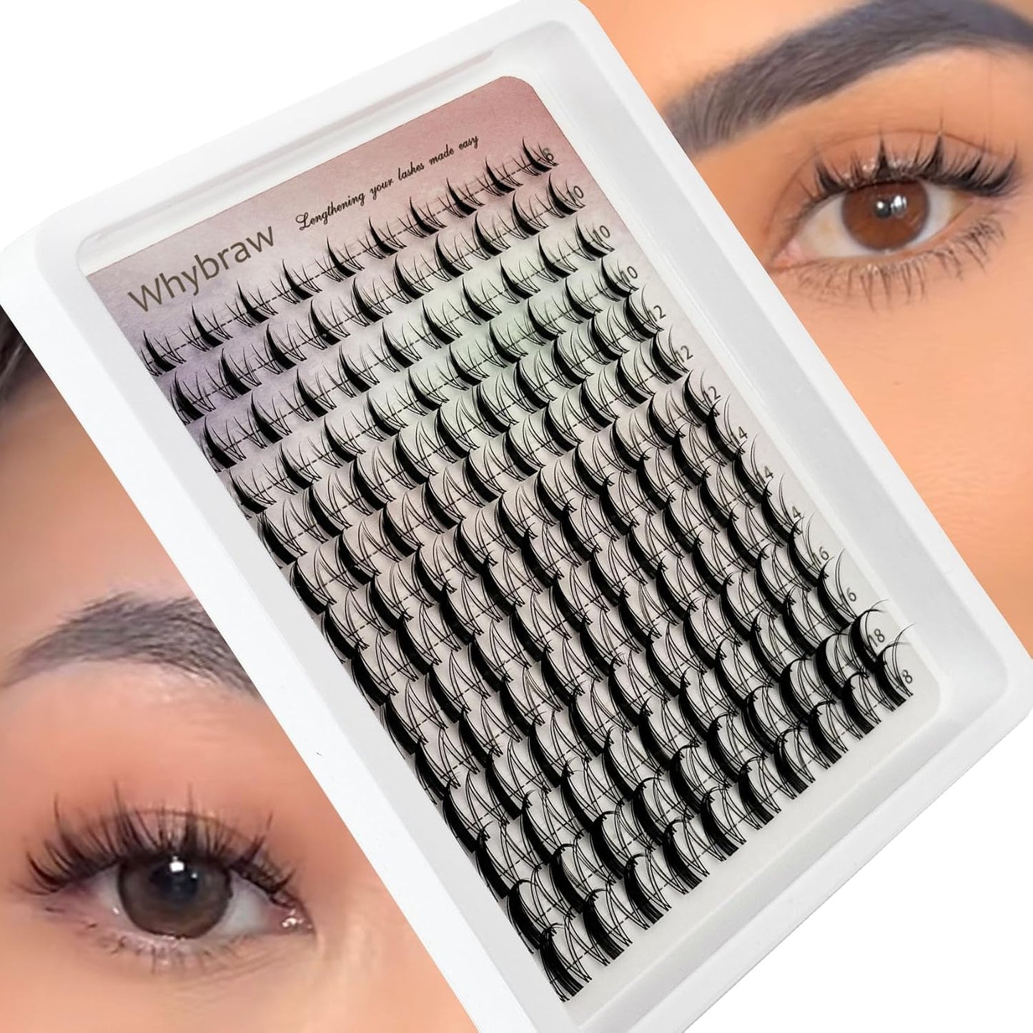 Manga Cluster Eyelash Extensions - Spiky C-Curl Wispy Lashes | 8-18MM, 140pcs, Ultra-Thin Band