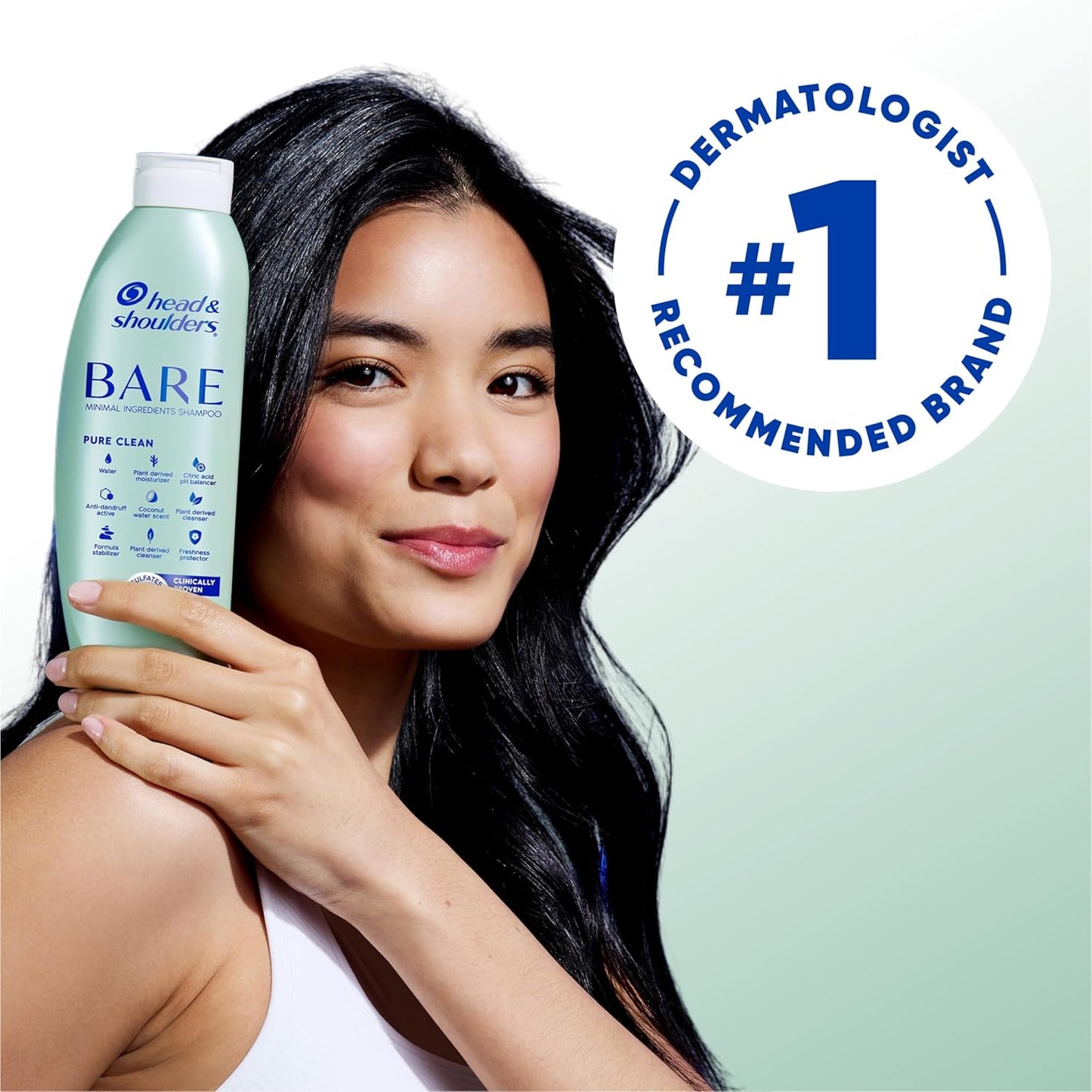 Head & Shoulders Anti-Dandruff Shampoo - BARE Soothing Hydration with 1% Pyrithione Zinc | 13.5 Fl Oz for Dry Scalp Relief