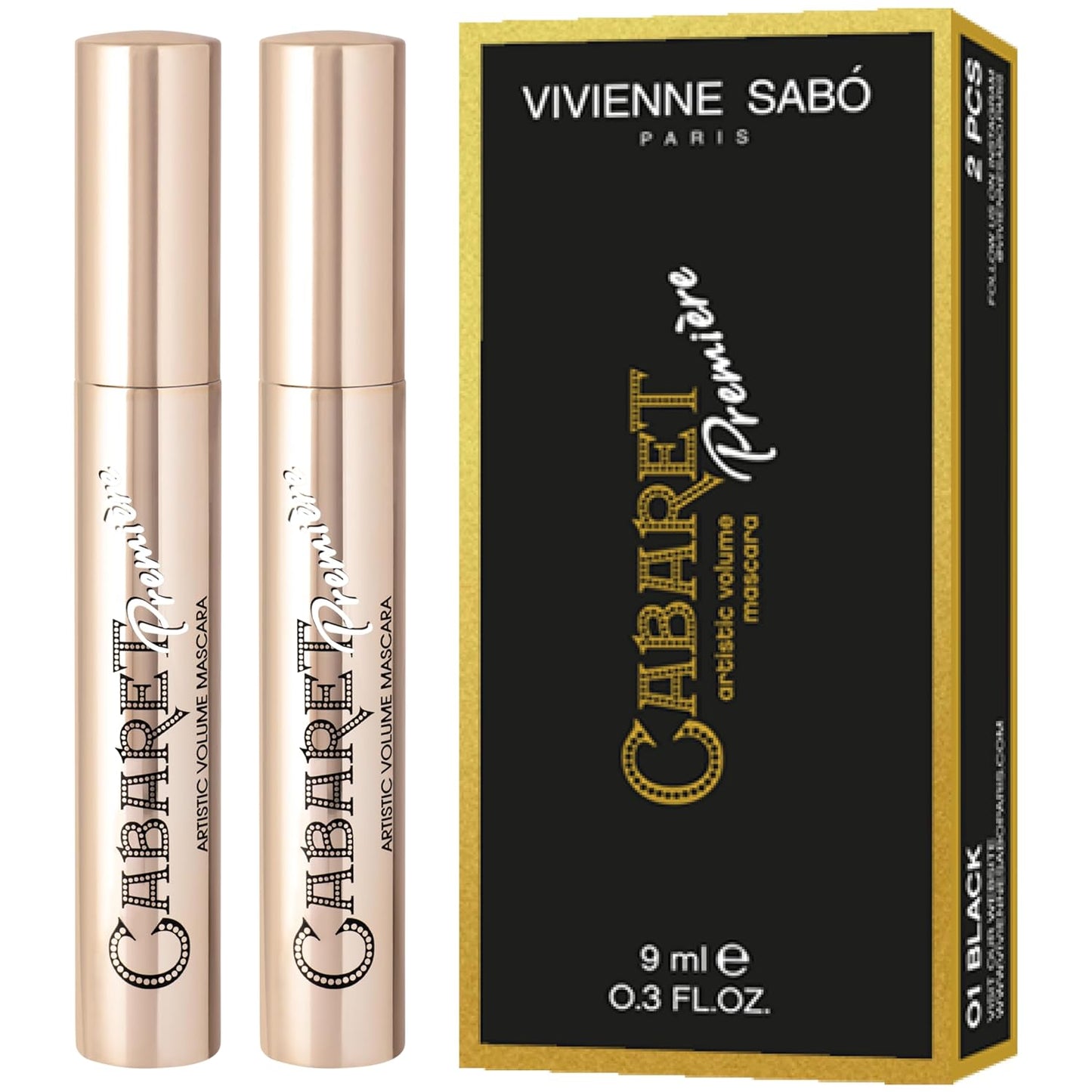Vivienne Sabó Black Mascara - Volume & Length, Curling, Smudge-Proof | 0.3 Fl Oz, Cruelty-Free