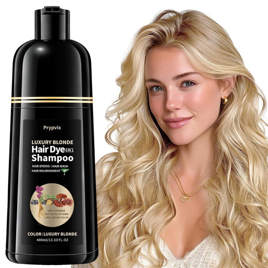 Prypvix Luxury Blonde Hair Dye Shampoo for 100% Gray Coverage, Natural Herbal 3 IN 1 Formula Hair Color Shampoo, Semi-Permanent Color for Women & Men, Nourishes with Botanicals, Ammonia & Paraben Free