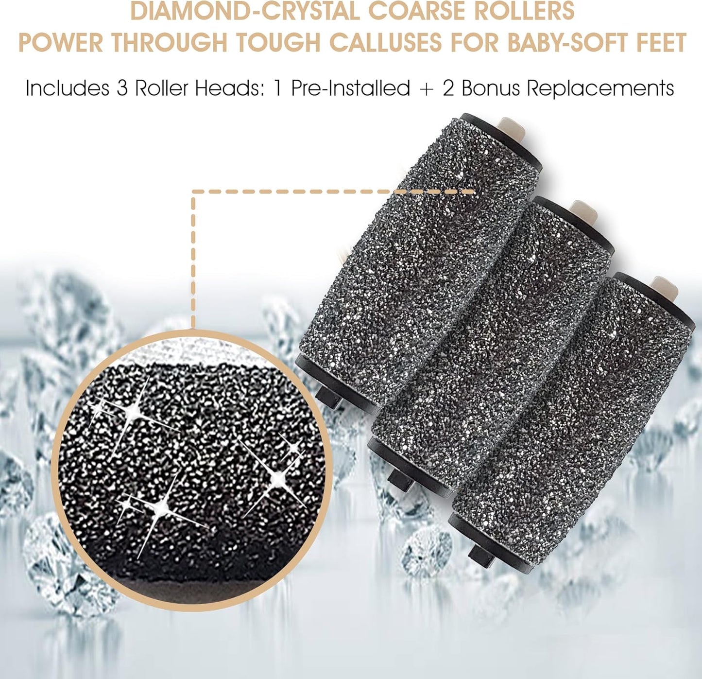 Electric Callus Remover Wand - Rechargeable Foot File & Scrubber for Soft, Smooth Feet | Rose Gold