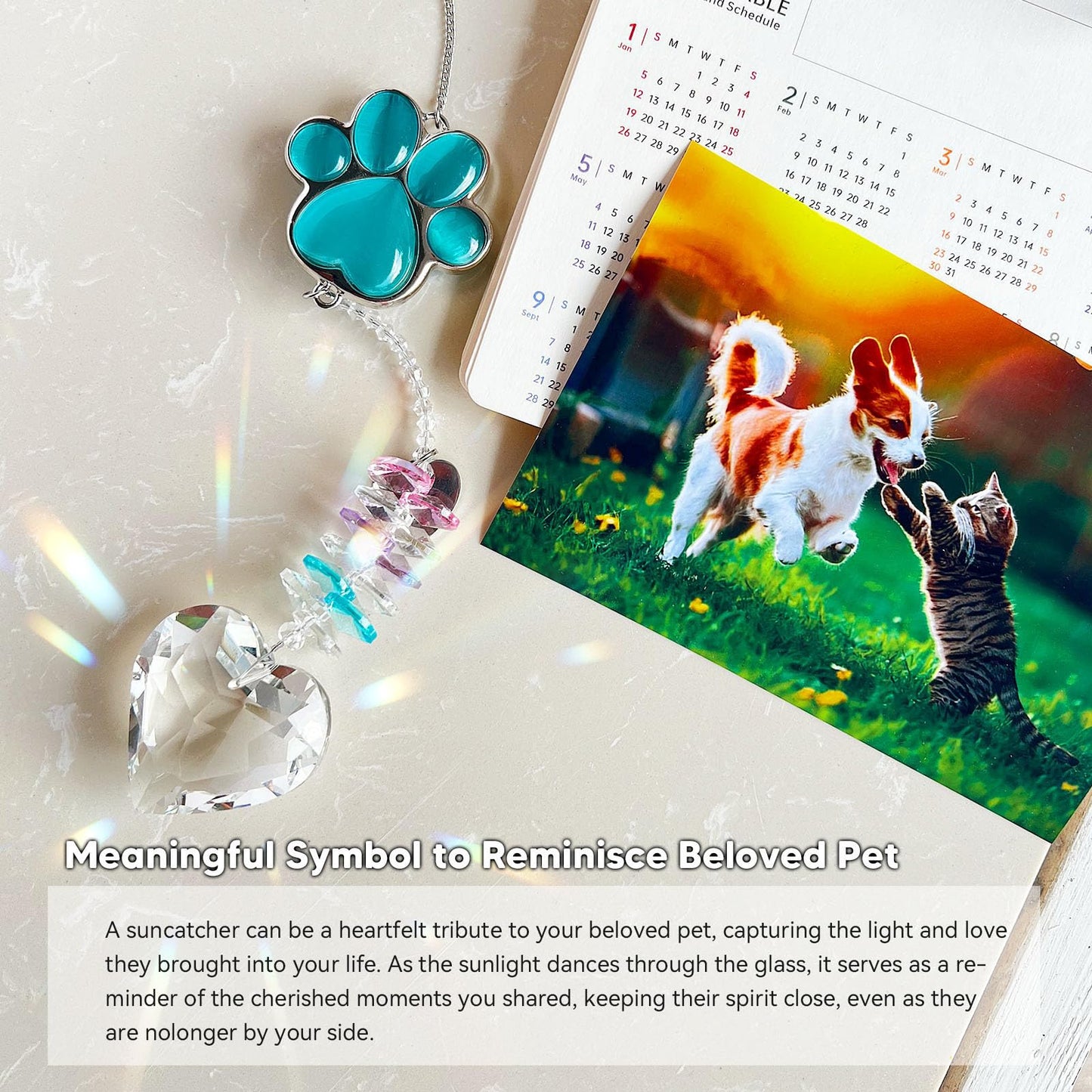 Dog Memorial Gifts for Loss of Dog, Pet Sympathy, Dog Memorial Suncatcher