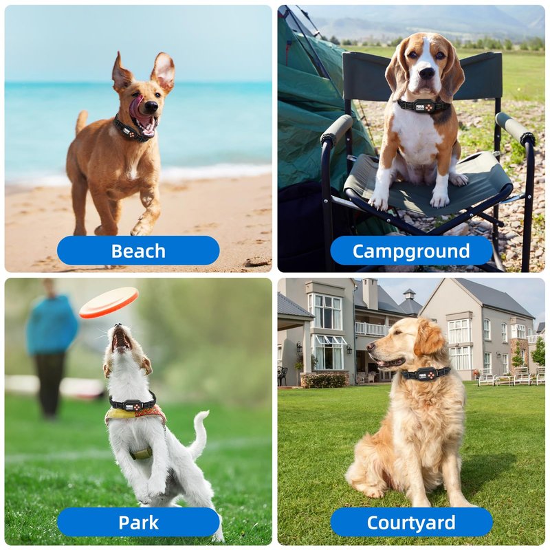 TTPet GPS Wireless Dog Fence, Electric Pet Fence System, IPX6 Waterproof Collar, Beep Vibration Shock Correction, for Dogs Over 18 Lbs