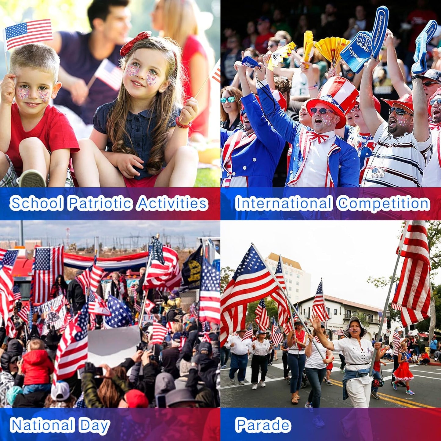 Red White Blue Face Glitter Gel - Patriotic Hair & Body Glitter for Kids & Adults | 4th of July Celebration