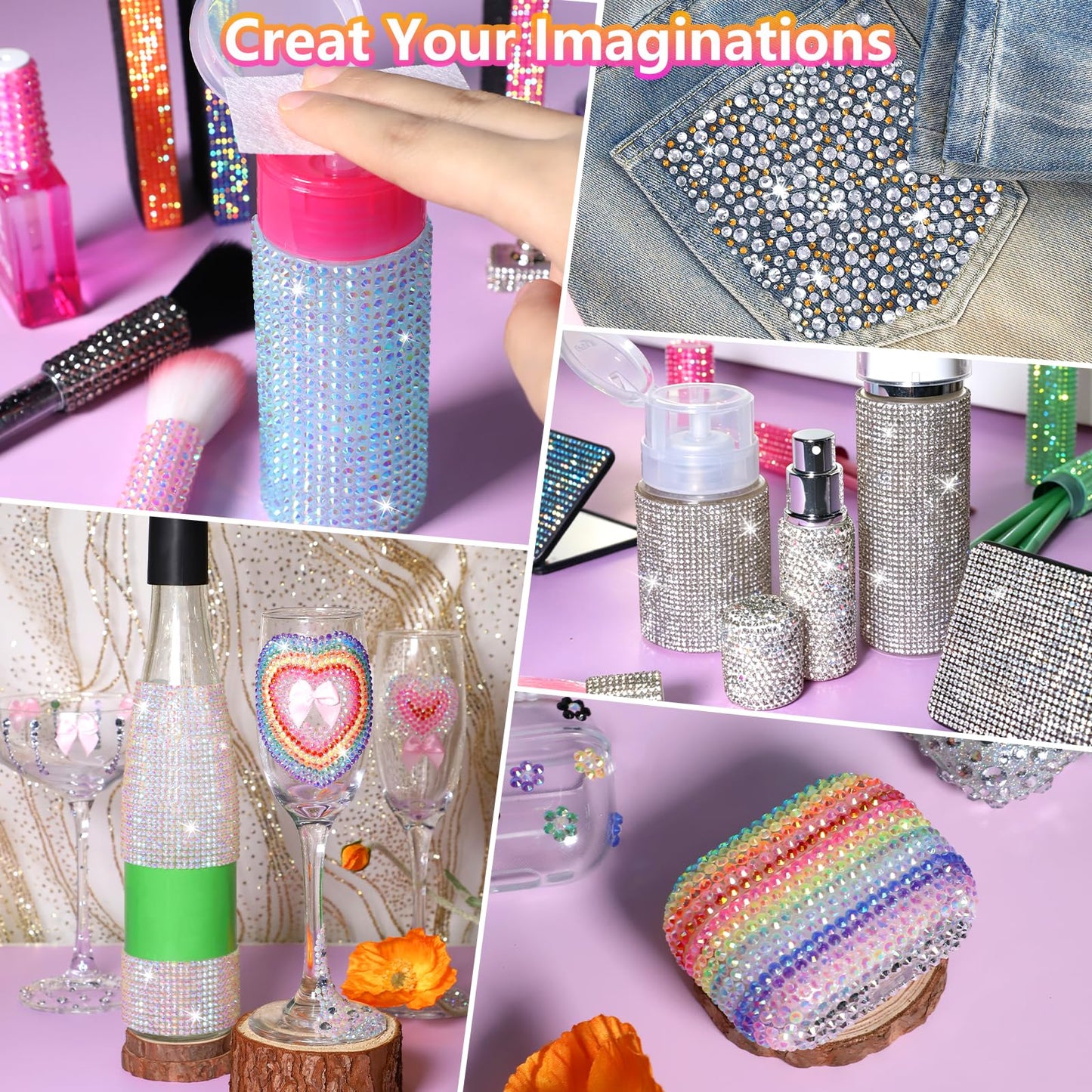 FANDAMEI 51200Pcs Bedazzling Kit, Rhinestones for Bedazzling,Rhinestone Kit